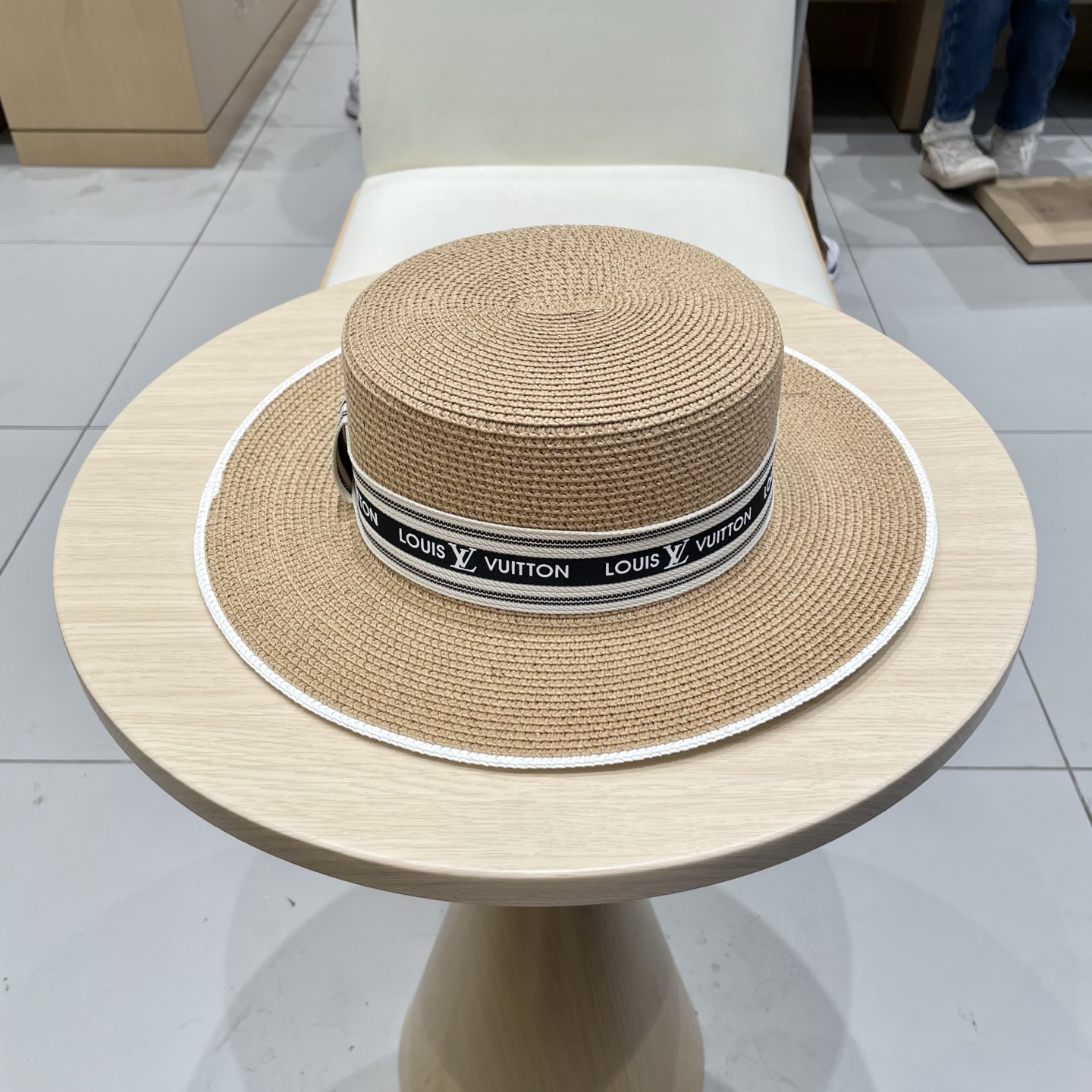 LV路易威登新款草帽，平顶礼帽，头围57cm