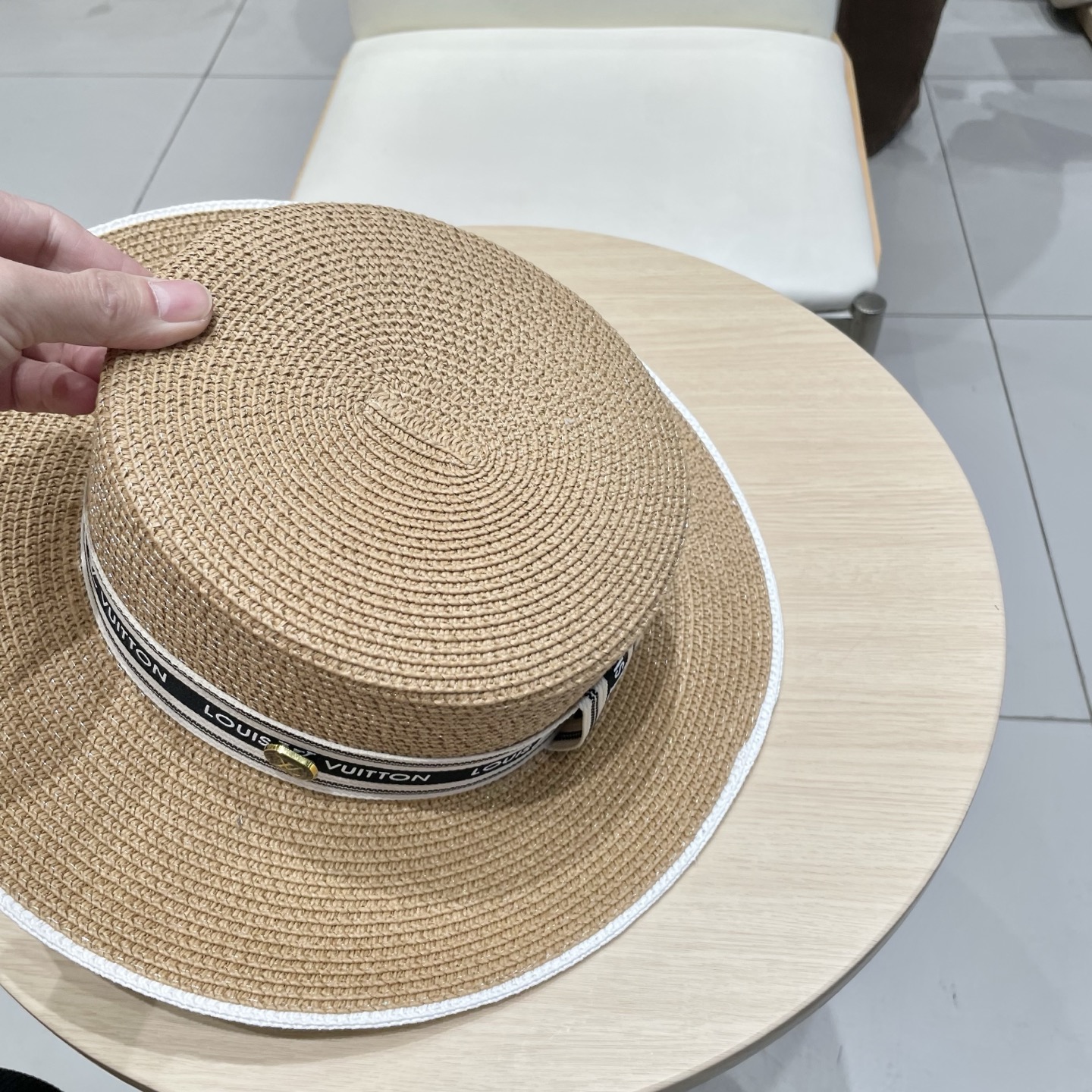 LV路易威登新款草帽，平顶礼帽，头围57cm