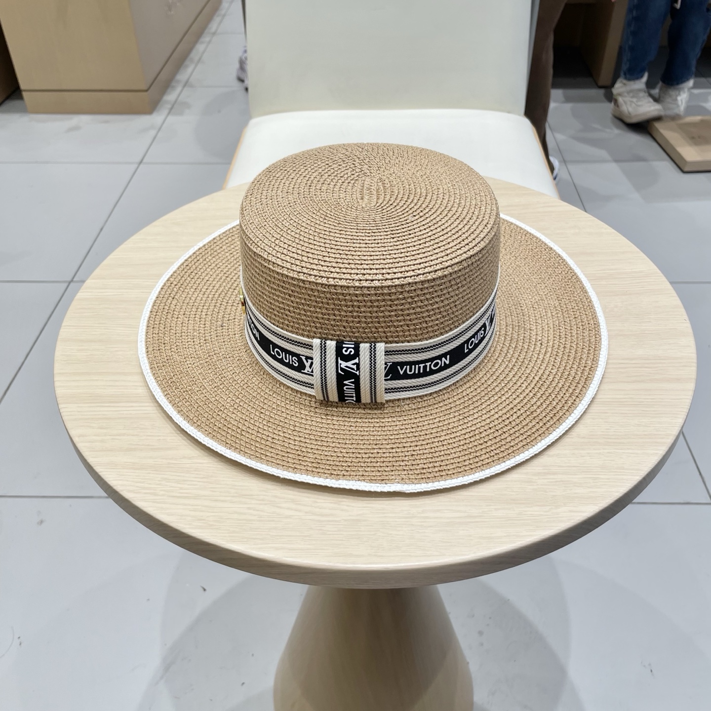 LV路易威登新款草帽，平顶礼帽，头围57cm