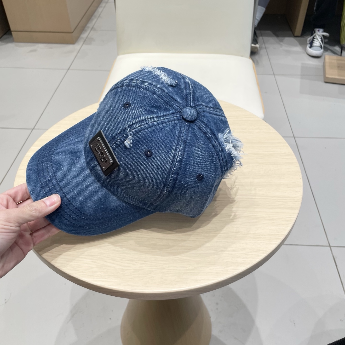  普拉达Prada新款牛仔棒球帽 鸭舌帽，戏水牛仔帽，头围57cm