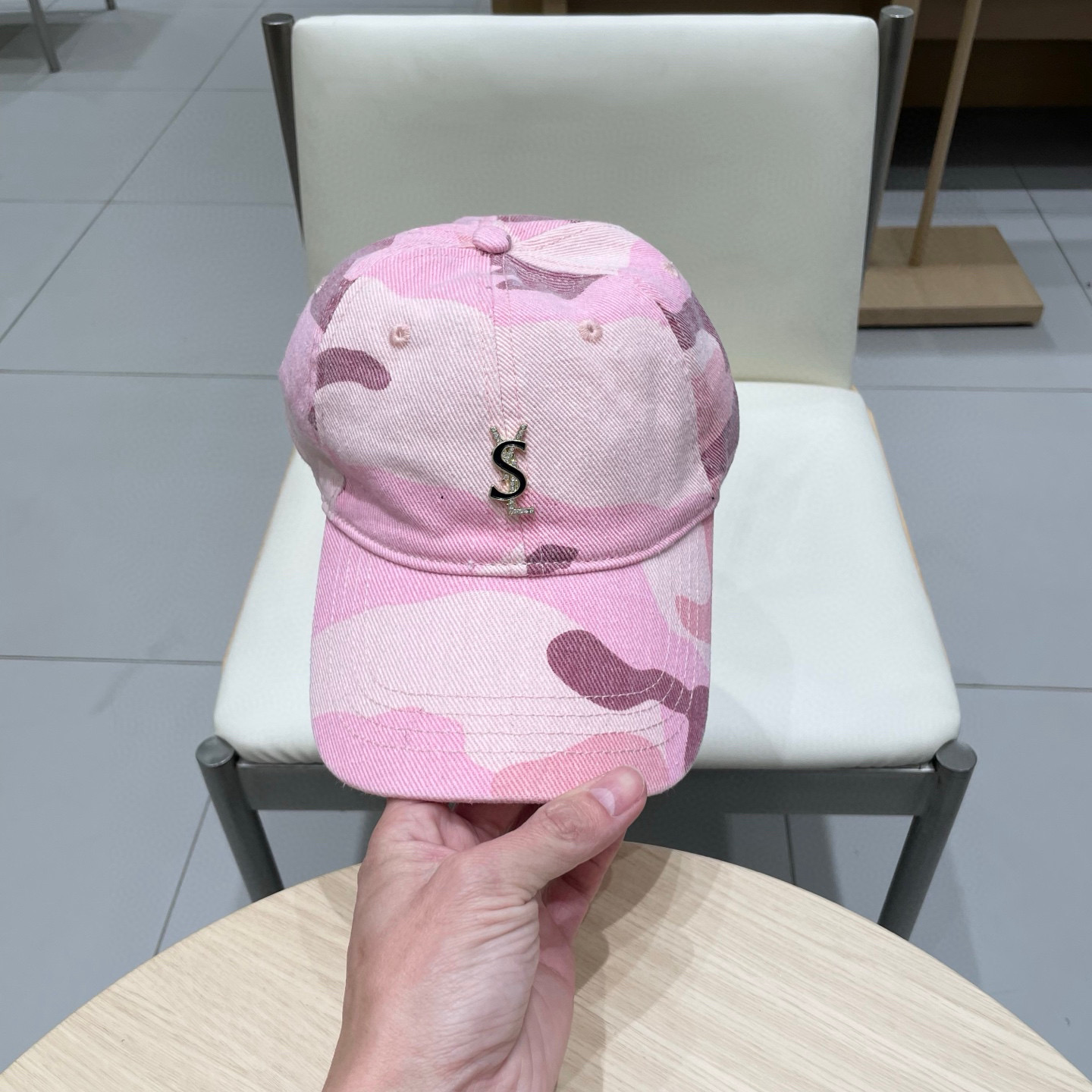  圣罗兰美式甜心辣妹粉色迷彩帽子女秋冬天街头棒球帽时尚潮流宽檐鸭舌帽