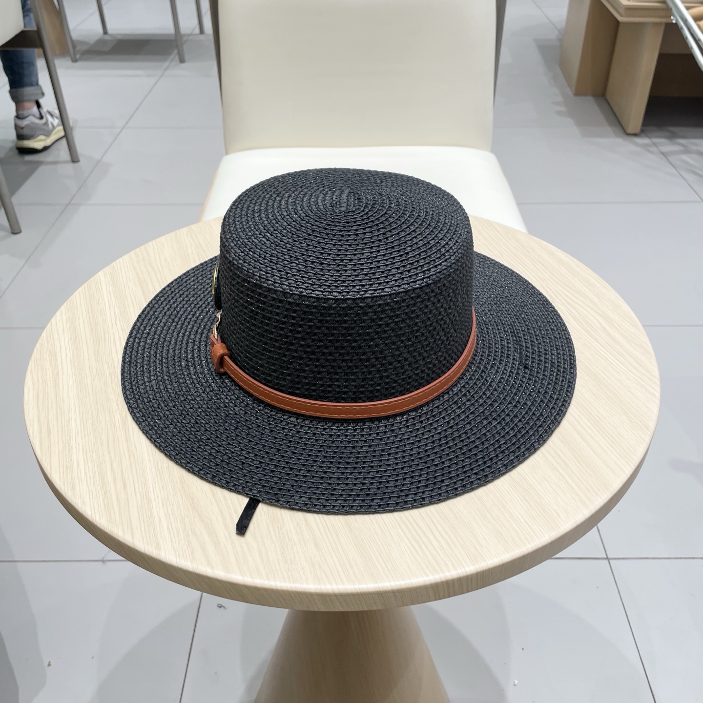 Gucci古奇2025原单皮带扣草帽，名媛平顶草帽制作，可折叠，携带方便，头围57cm