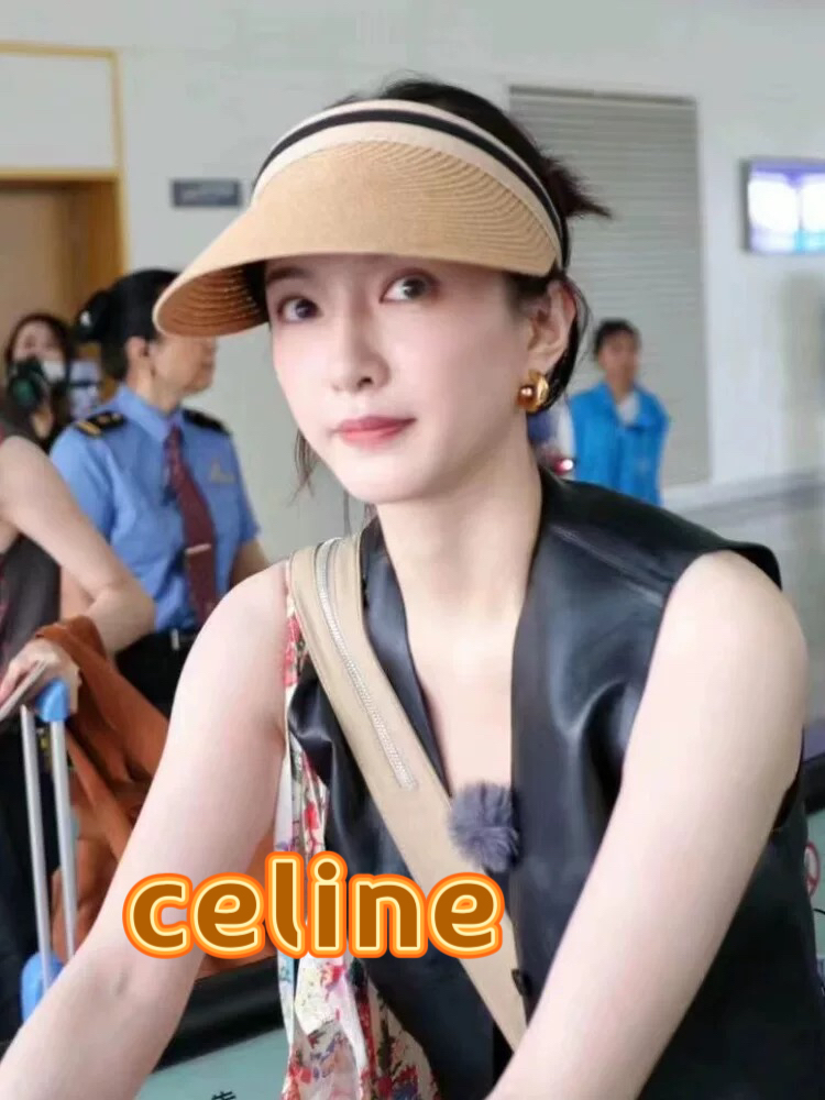  celine塞琳疏影同款台湾超细纸辫防晒空顶草帽女夏发箍遮阳防晒逛街鸭舌帽子