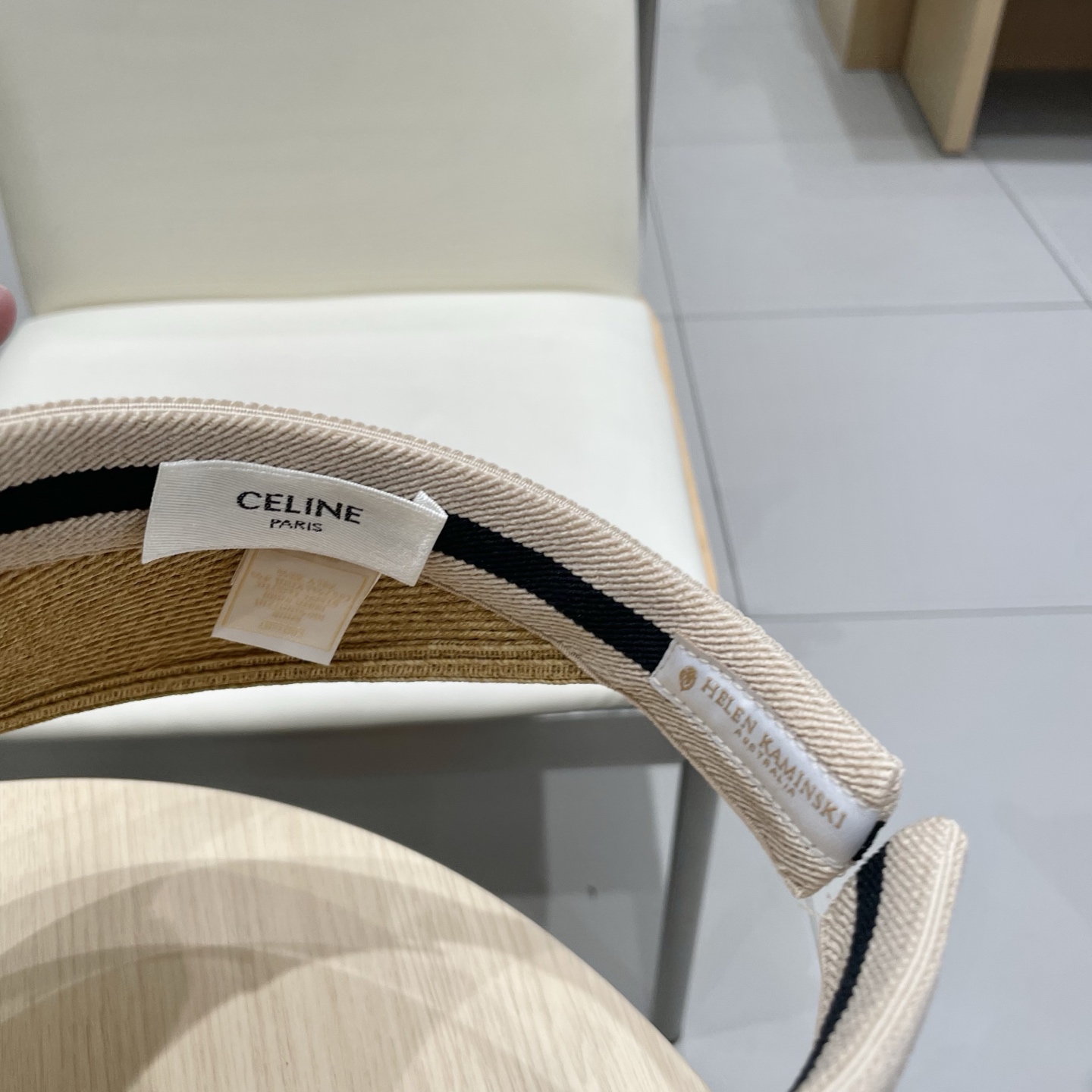  celine塞琳疏影同款台湾超细纸辫防晒空顶草帽女夏发箍遮阳防晒逛街鸭舌帽子