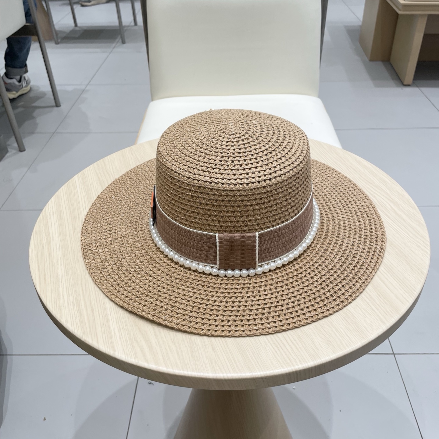  爱马仕新款草帽，平顶礼帽，头围57cm