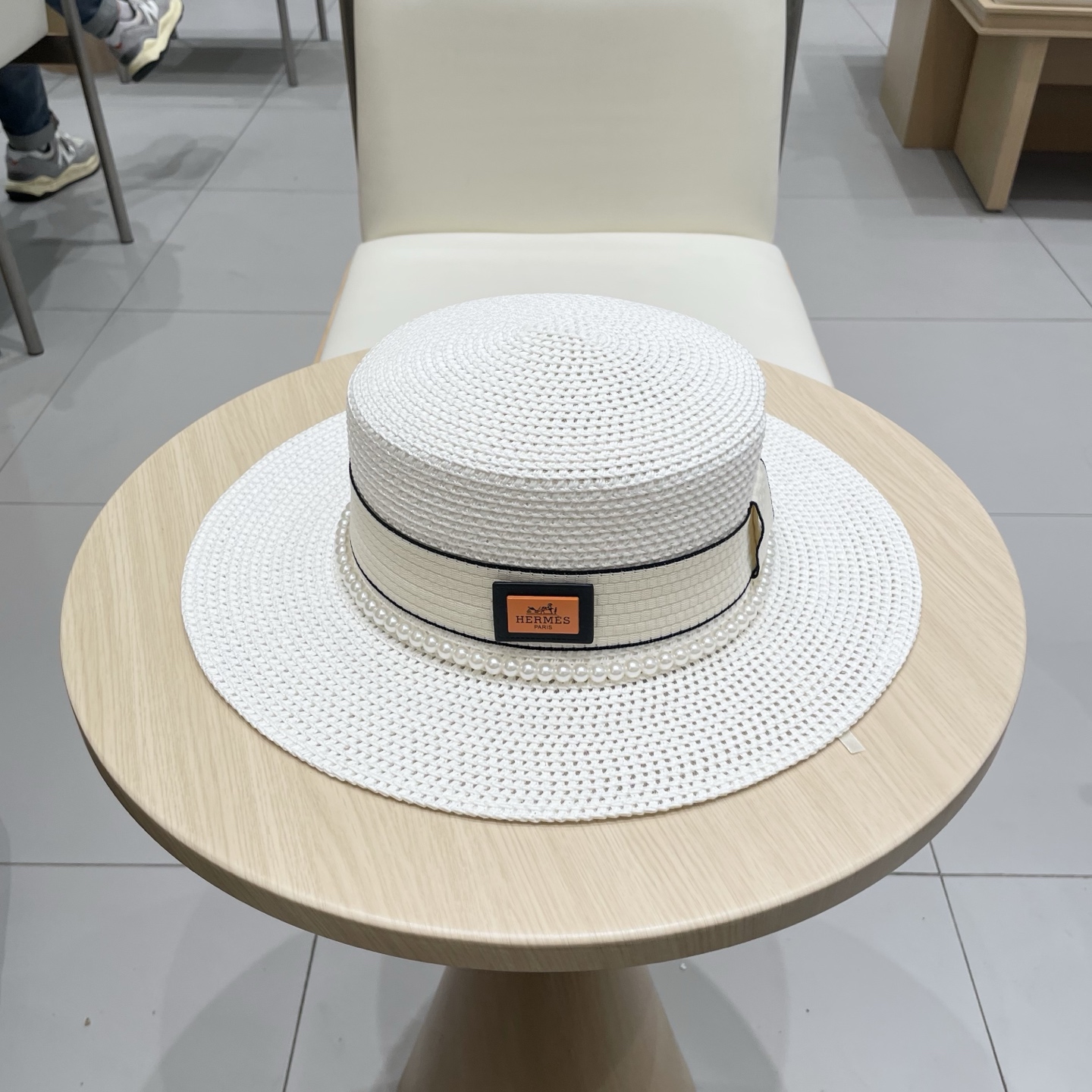  爱马仕新款草帽，平顶礼帽，头围57cm