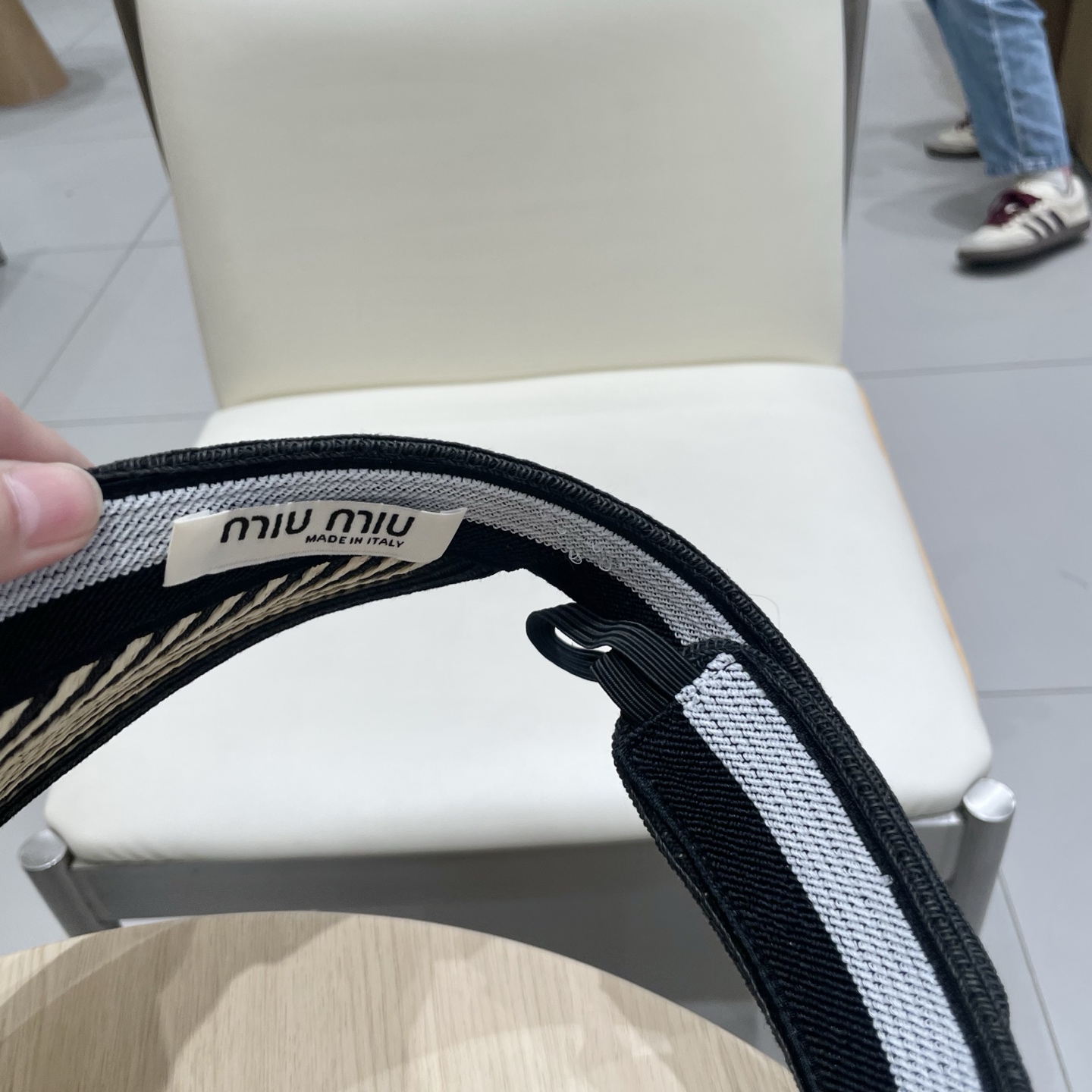 缪缪miumiu缪高品质条纹可卷空顶帽斑马条纹黑白条纹大檐防紫外线防晒草帽