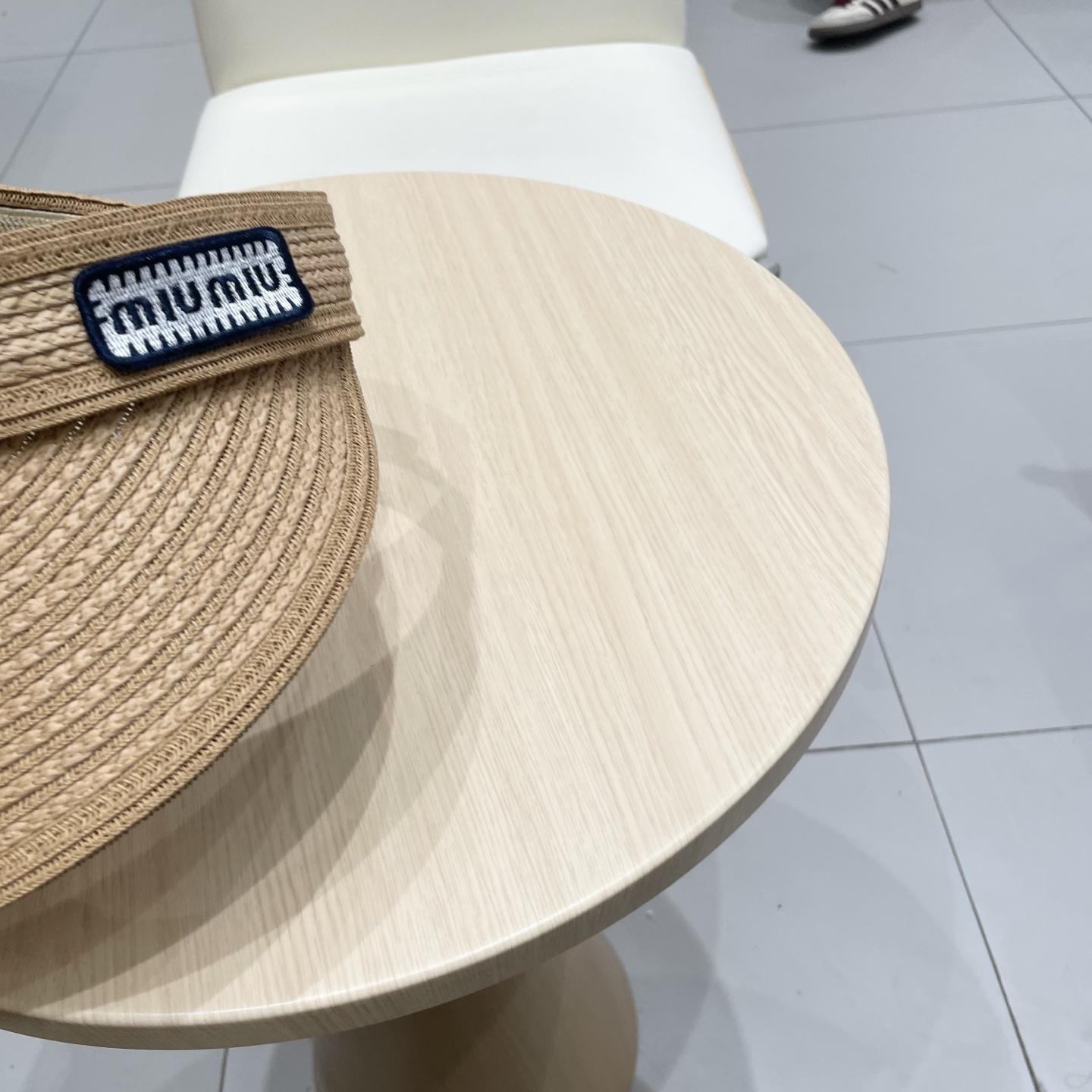 缪缪miumiu缪高品质条纹可卷空顶帽斑马条纹黑白条纹大檐防紫外线防晒草帽