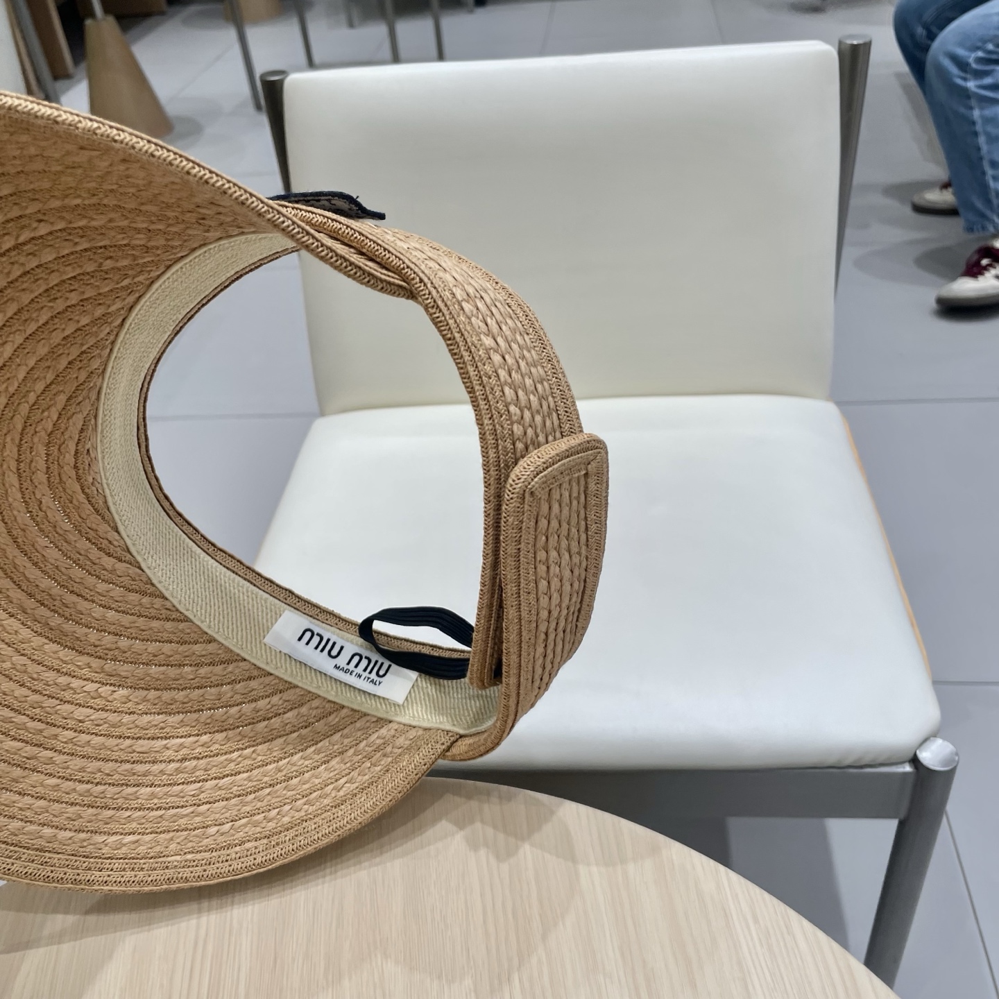 缪缪miumiu缪高品质条纹可卷空顶帽斑马条纹黑白条纹大檐防紫外线防晒草帽