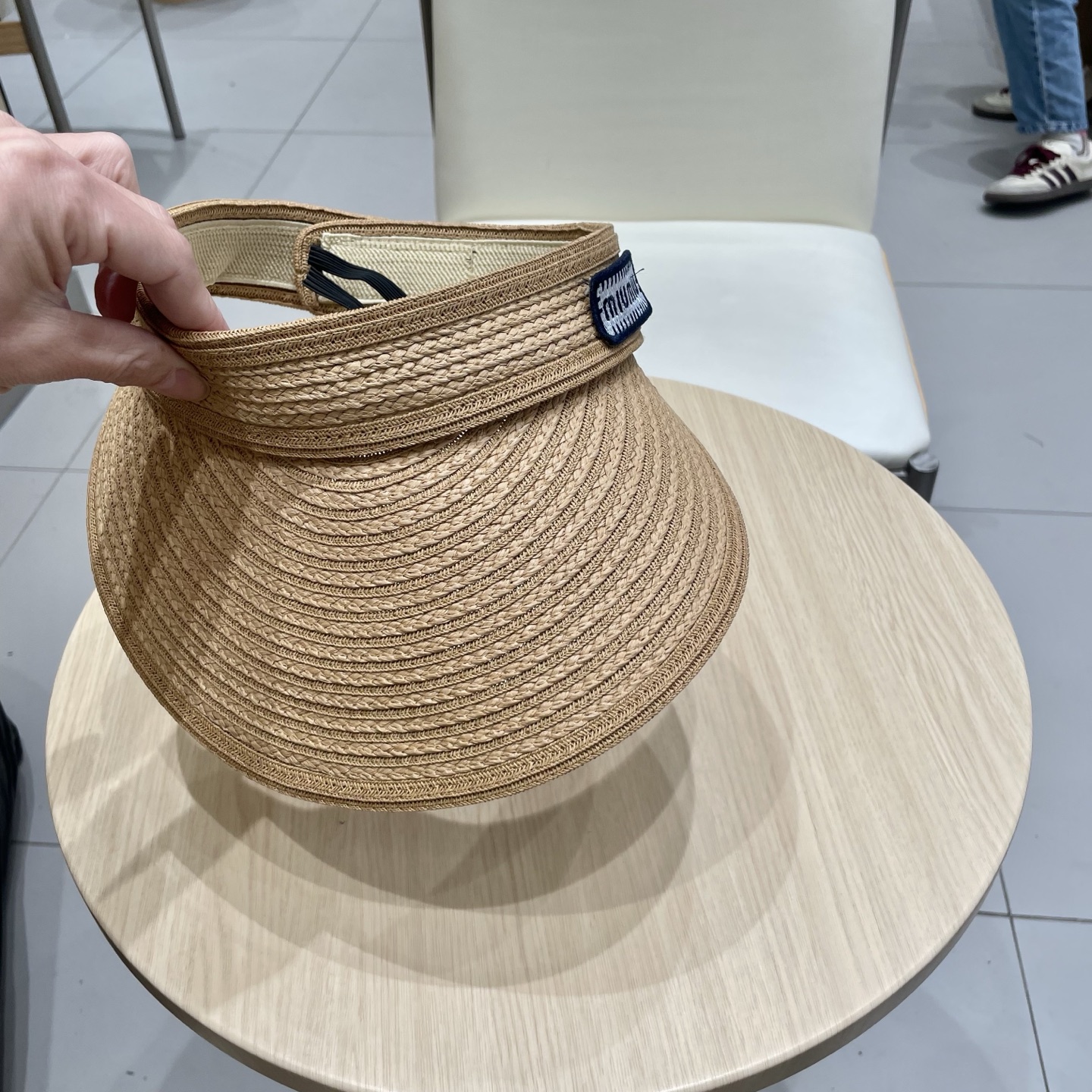 缪缪miumiu缪高品质条纹可卷空顶帽斑马条纹黑白条纹大檐防紫外线防晒草帽