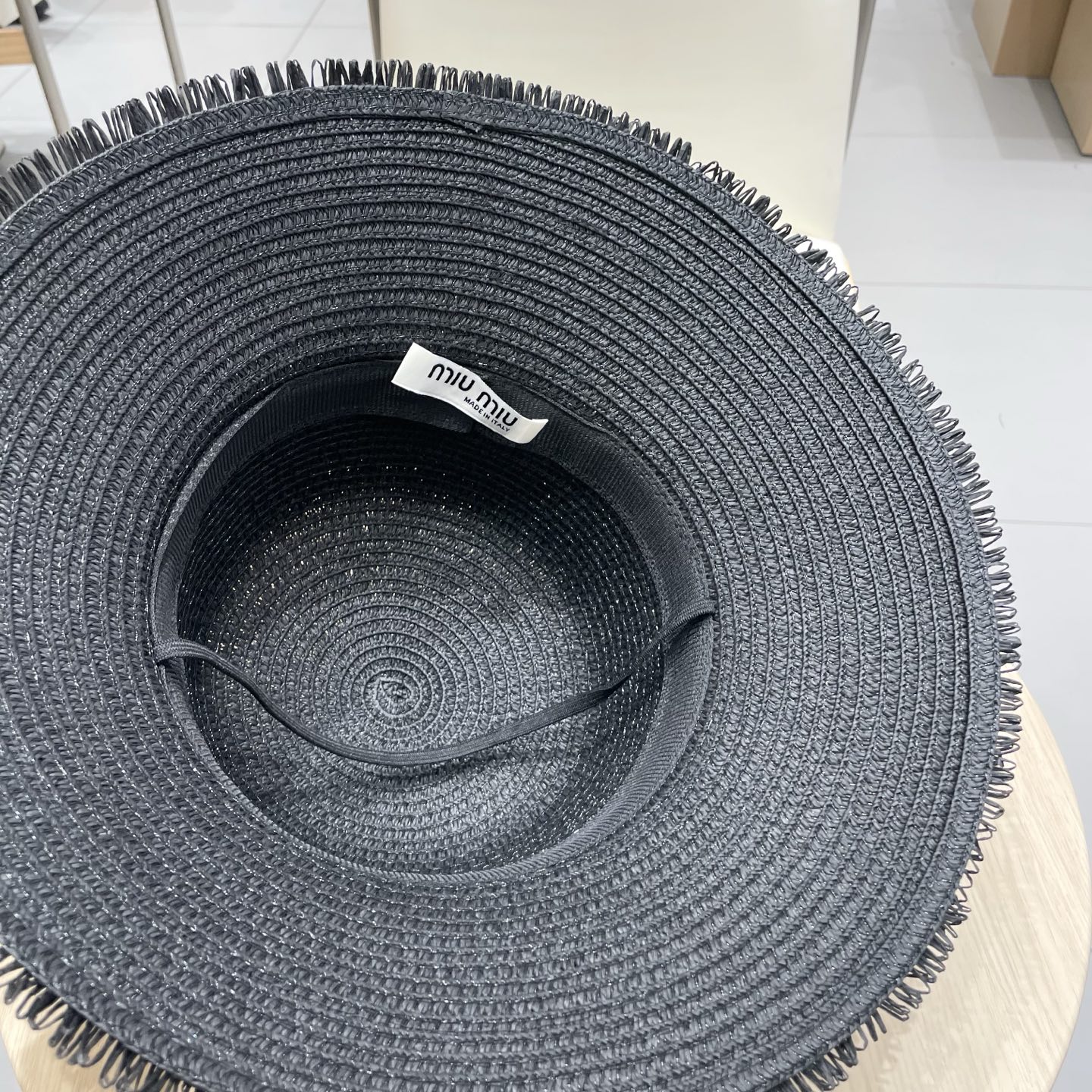 缪缪miumiu草帽，珍珠小礼帽，头围57cm