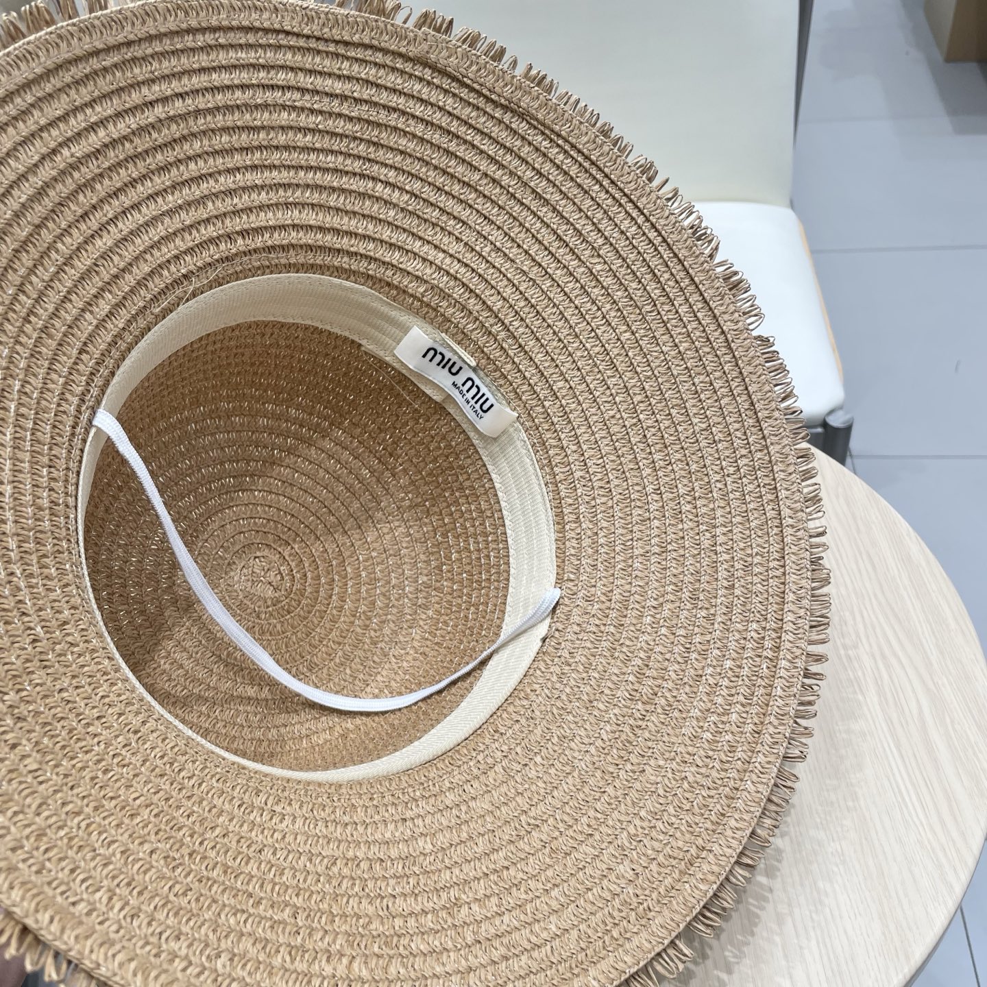 缪缪miumiu草帽，珍珠小礼帽，头围57cm