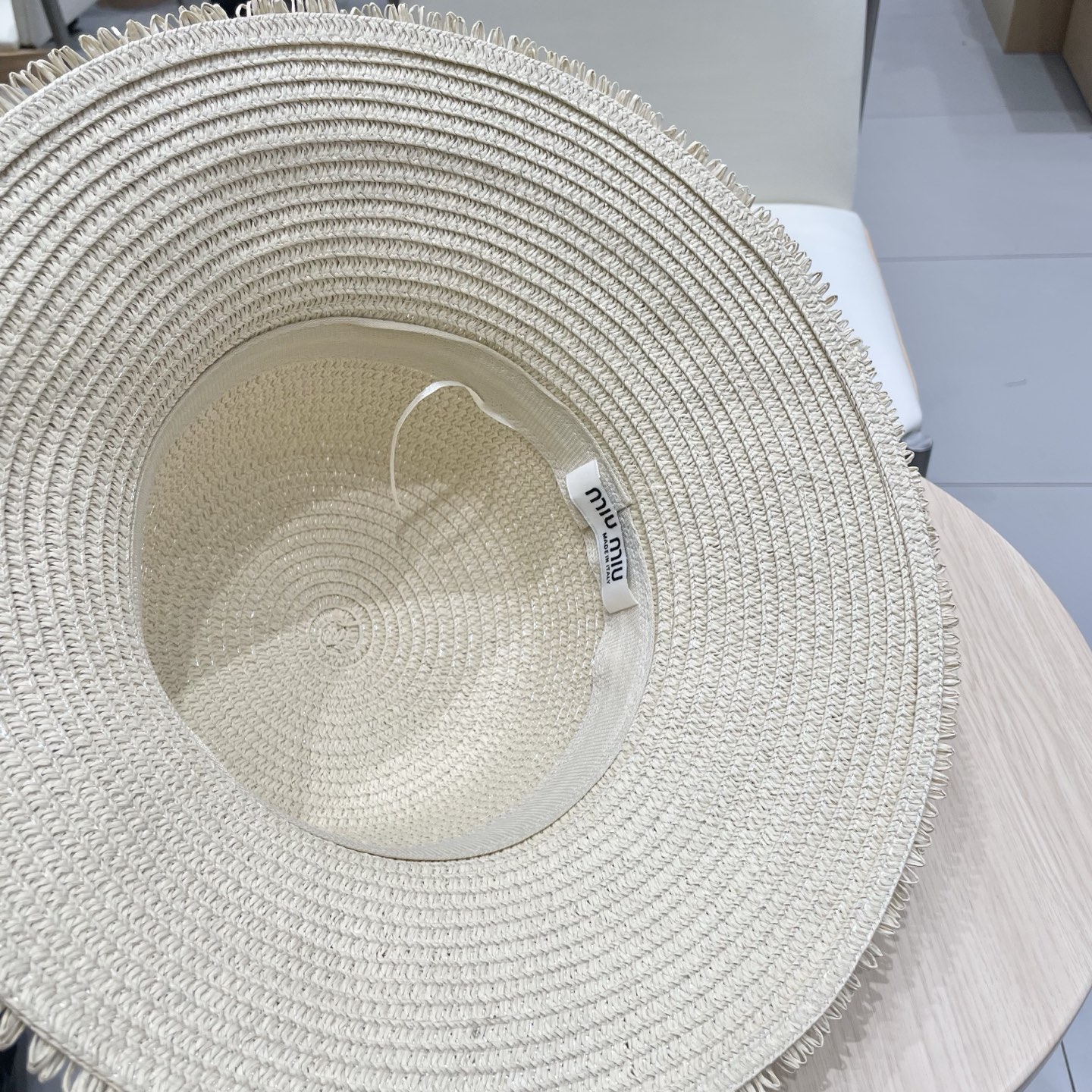 缪缪miumiu草帽，珍珠小礼帽，头围57cm