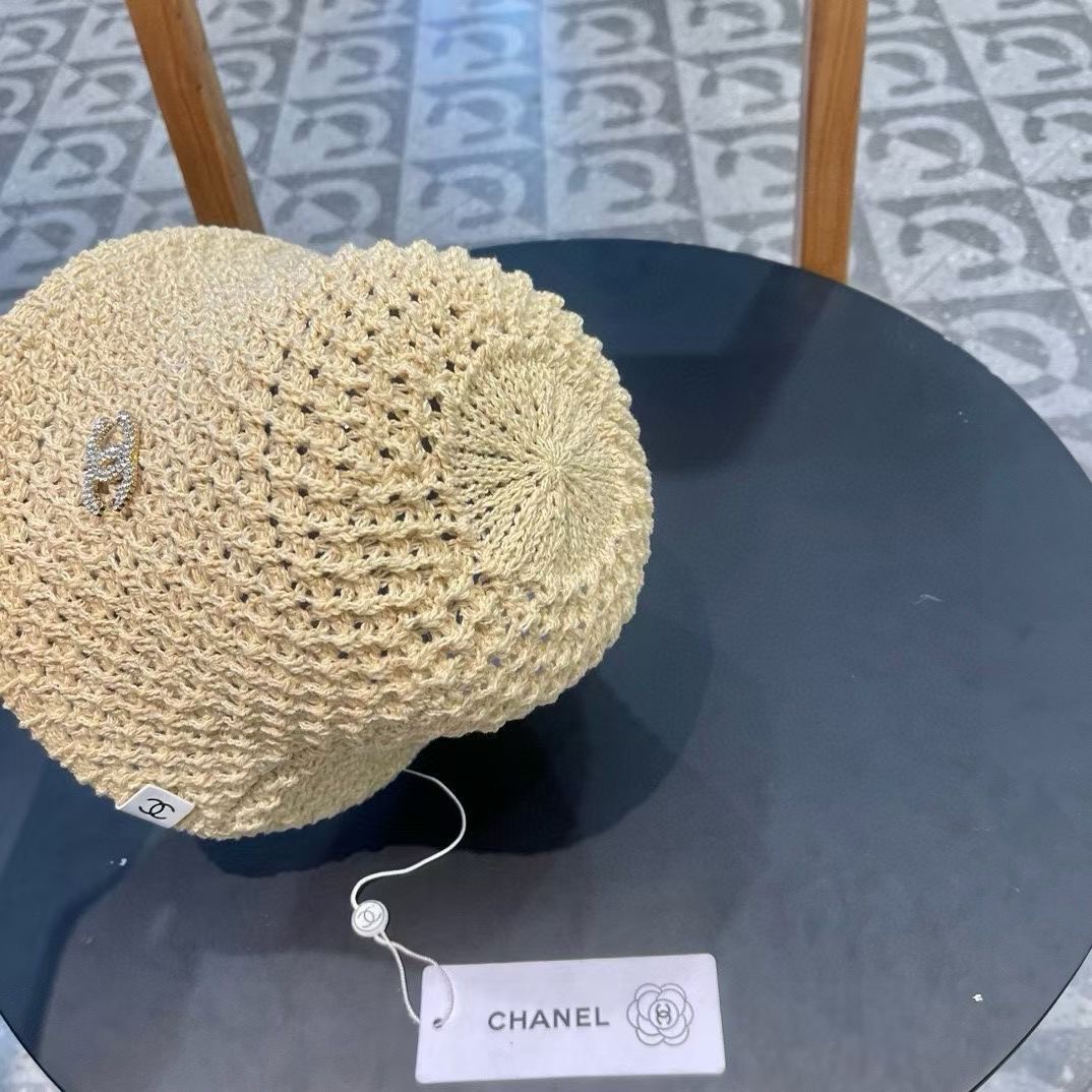    Chanel夏季镂空渔夫帽女透气帽子薄款防紫外线遮阳帽时尚盆帽水桶太阳帽 