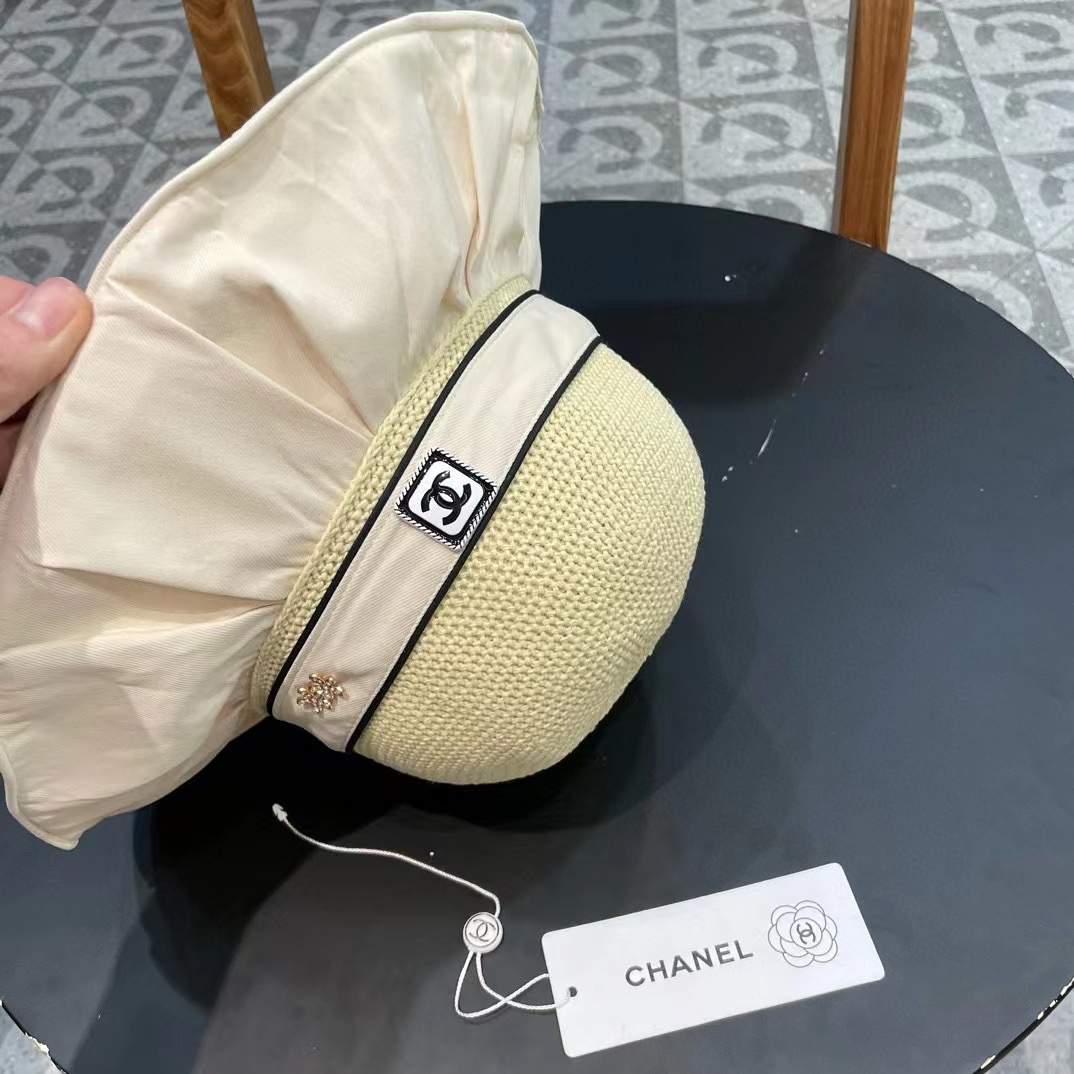  Chanel香奈儿 2024夏季新款帽子女时尚百搭防晒遮阳帽户外太阳帽全脸出游大檐