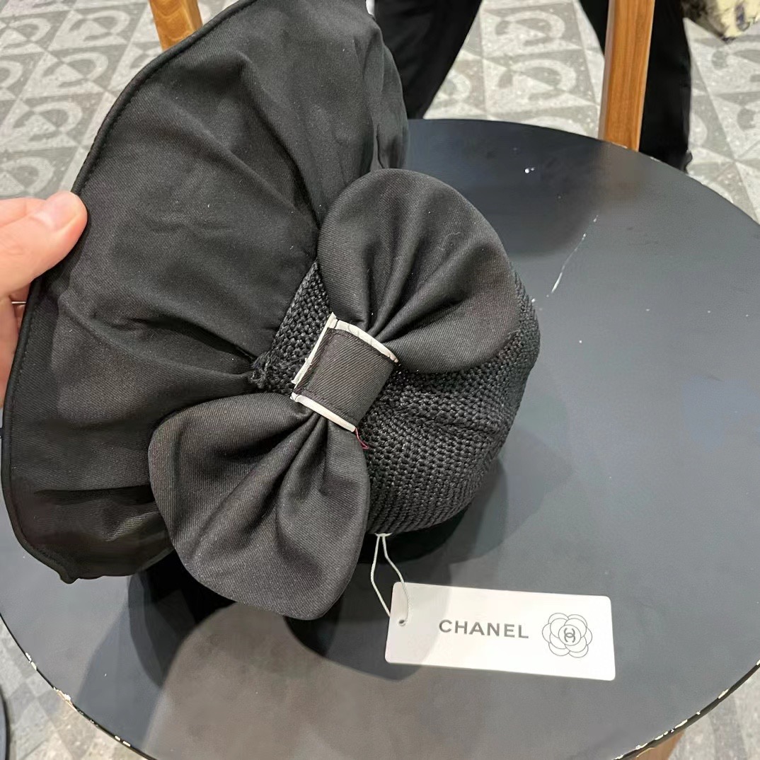  Chanel香奈儿 2024夏季新款帽子女时尚百搭防晒遮阳帽户外太阳帽全脸出游大檐