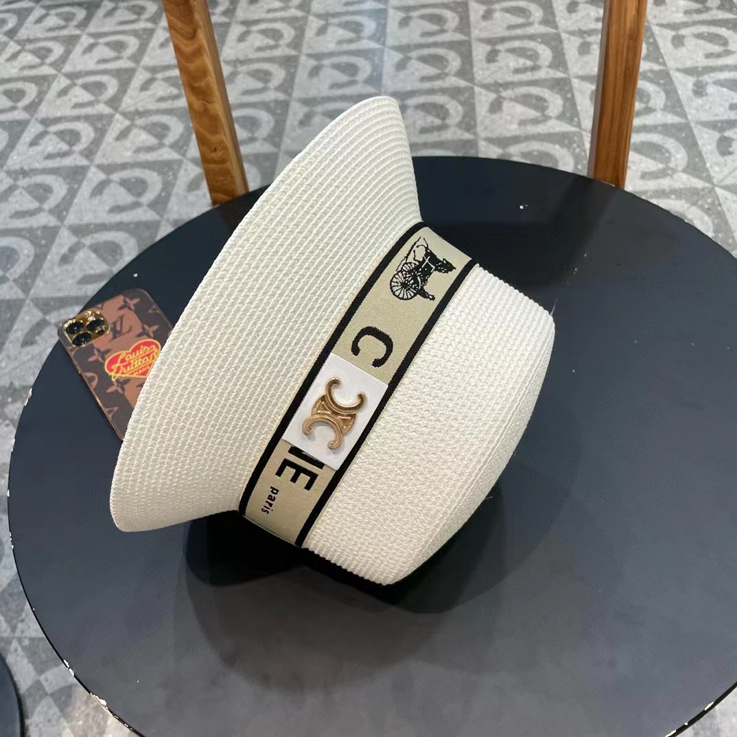 塞琳celien新款草帽，平顶水桶礼帽，头围57cm