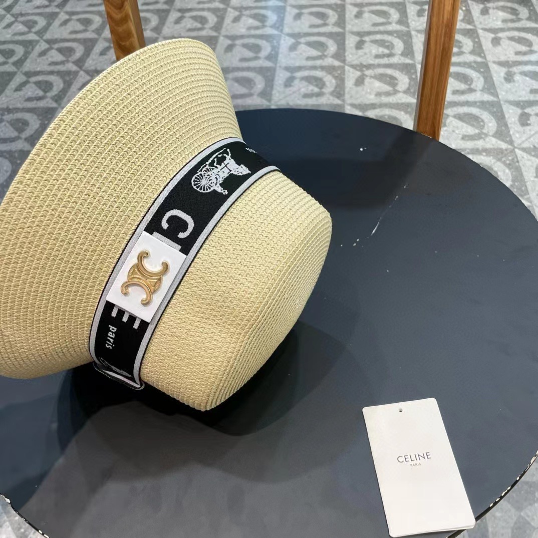 塞琳celien新款草帽，平顶水桶礼帽，头围57cm