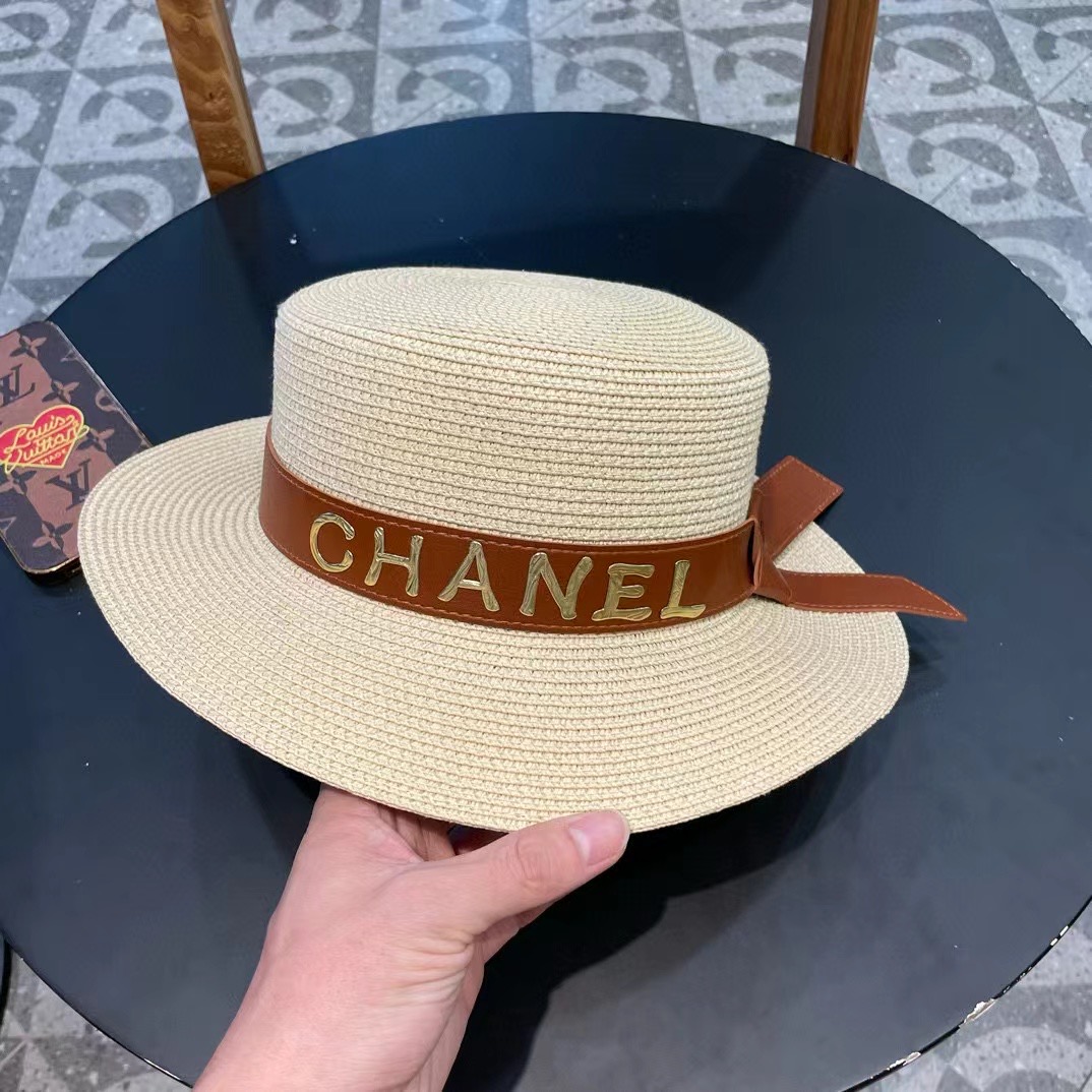  【Chanel香奈儿】2024新款草编大牌皮带编织草帽，度假休闲必备，优雅大方的一款
