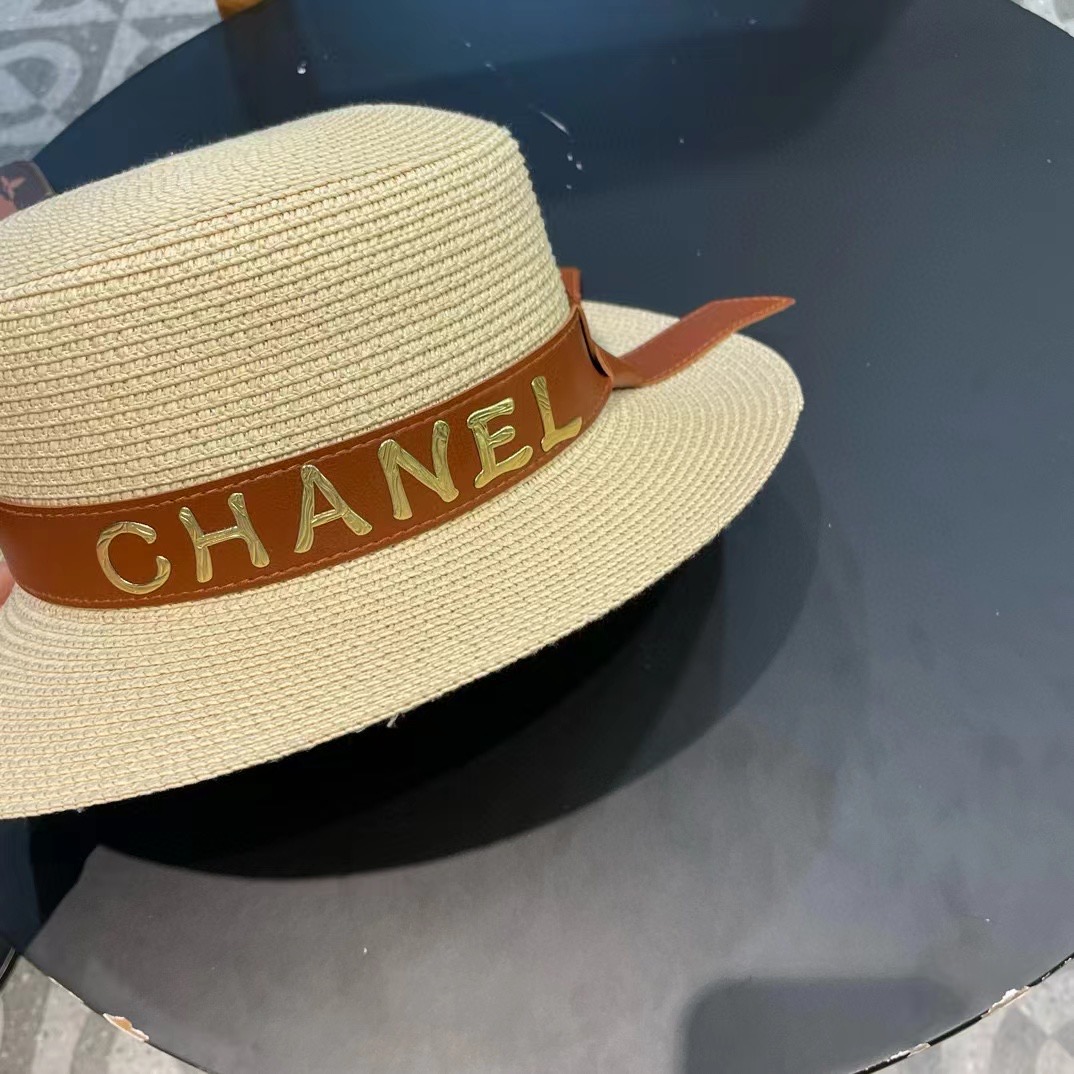   【Chanel香奈儿】2024新款草编大牌皮带编织草帽，度假休闲必备，优雅大方的一款