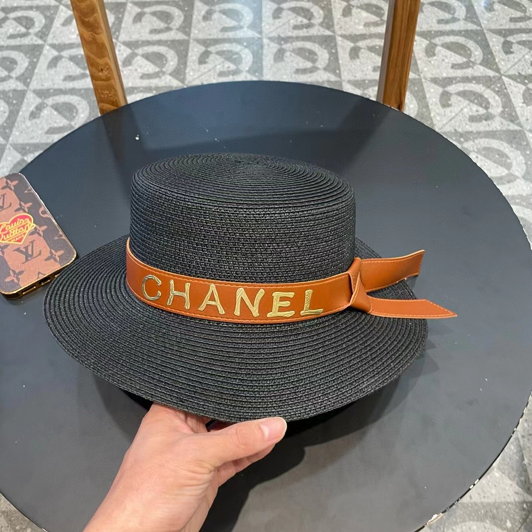   【Chanel香奈儿】2024新款草编大牌皮带编织草帽，度假休闲必备，优雅大方的一款