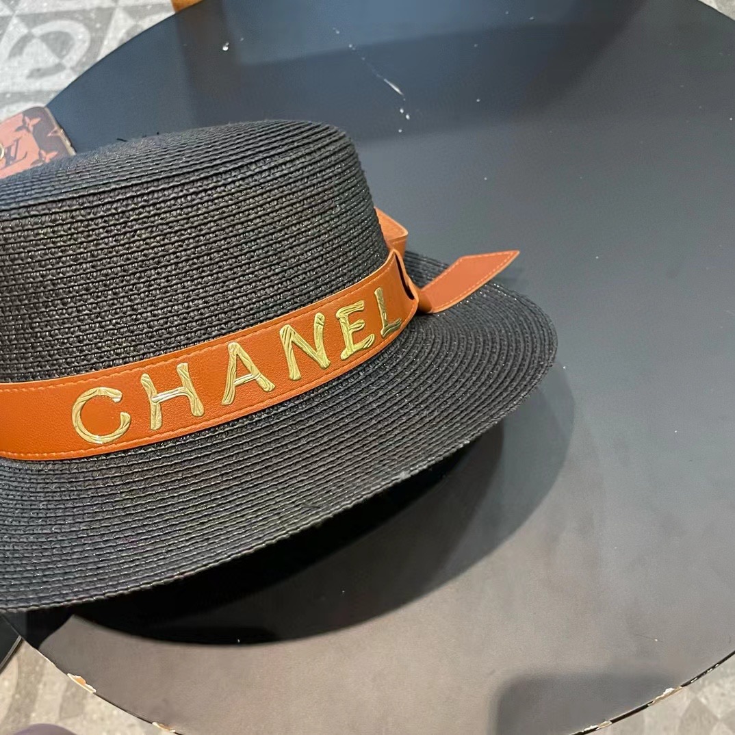   【Chanel香奈儿】2024新款草编大牌皮带编织草帽，度假休闲必备，优雅大方的一款