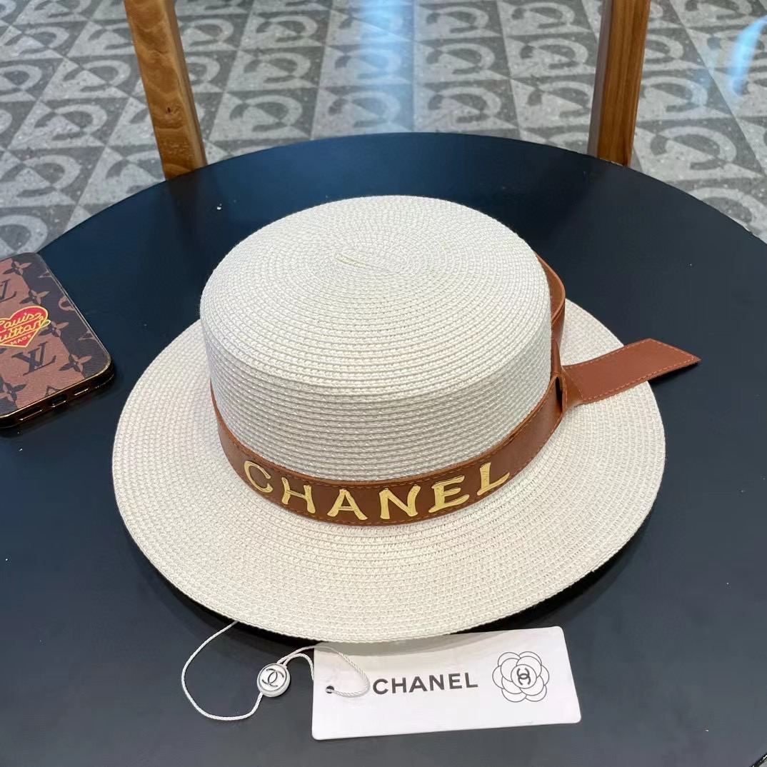   【Chanel香奈儿】2024新款草编大牌皮带编织草帽，度假休闲必备，优雅大方的一款