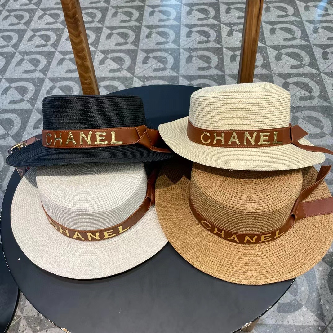   【Chanel香奈儿】2024新款草编大牌皮带编织草帽，度假休闲必备，优雅大方的一款