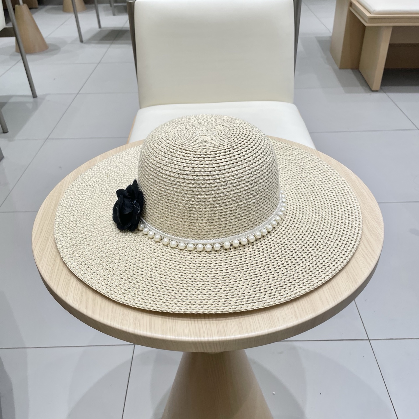  Chanel 新款女士遮阳法式大帽檐太阳帽显脸小草编防晒遮阳度假草帽
