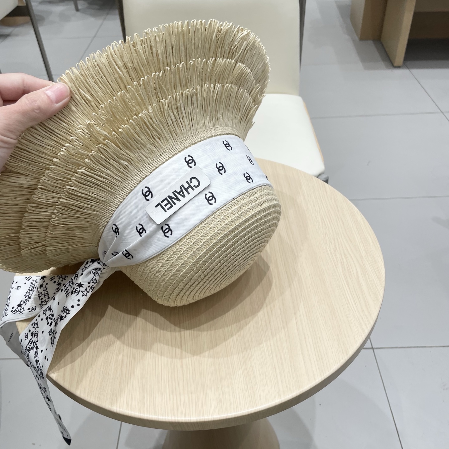  Chanel草帽女夏季优雅蝴蝶结防晒遮阳帽沙滩渔夫帽海边度假草编太阳帽潮