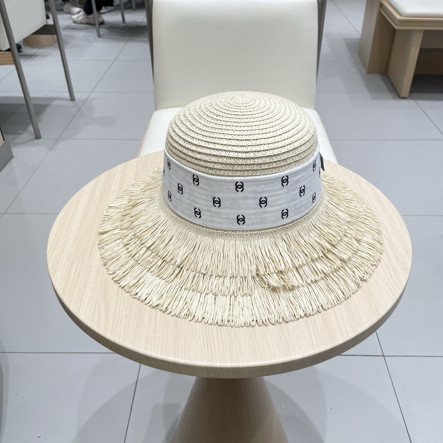  Chanel草帽女夏季优雅蝴蝶结防晒遮阳帽沙滩渔夫帽海边度假草编太阳帽潮