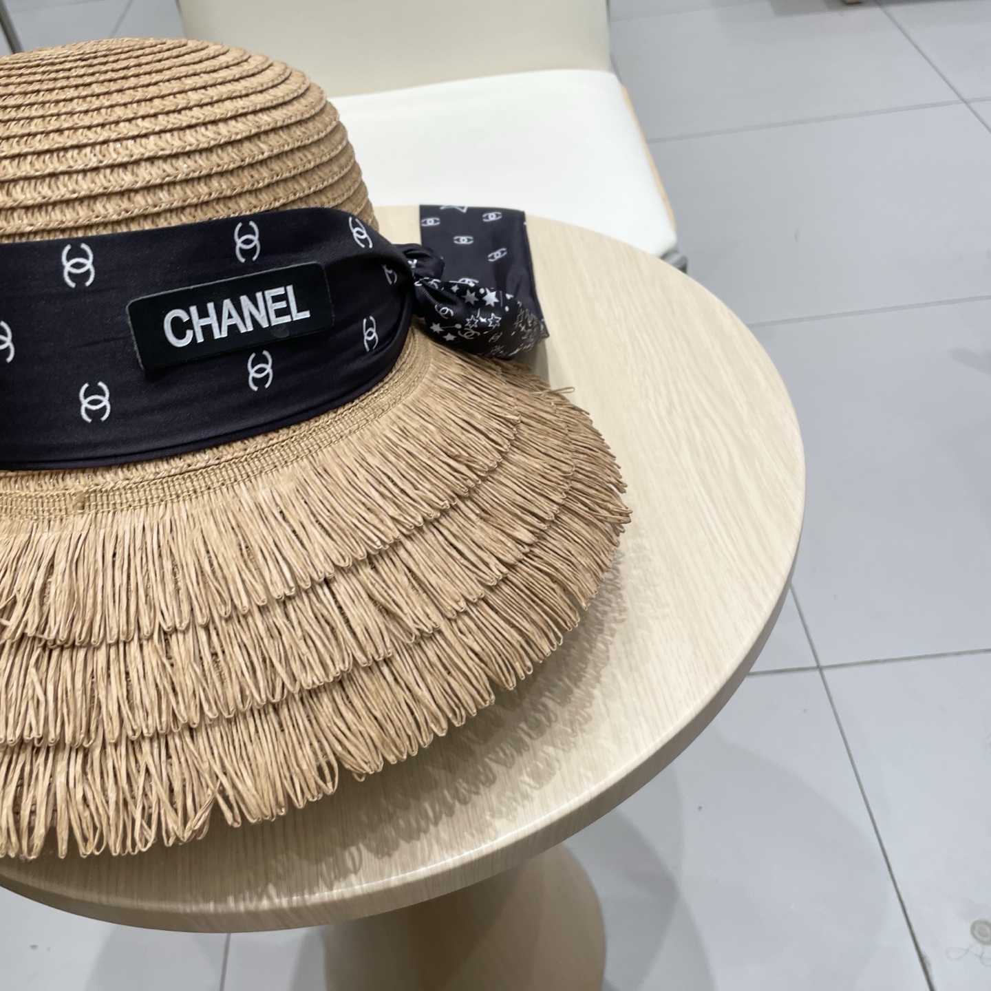  Chanel草帽女夏季优雅蝴蝶结防晒遮阳帽沙滩渔夫帽海边度假草编太阳帽潮