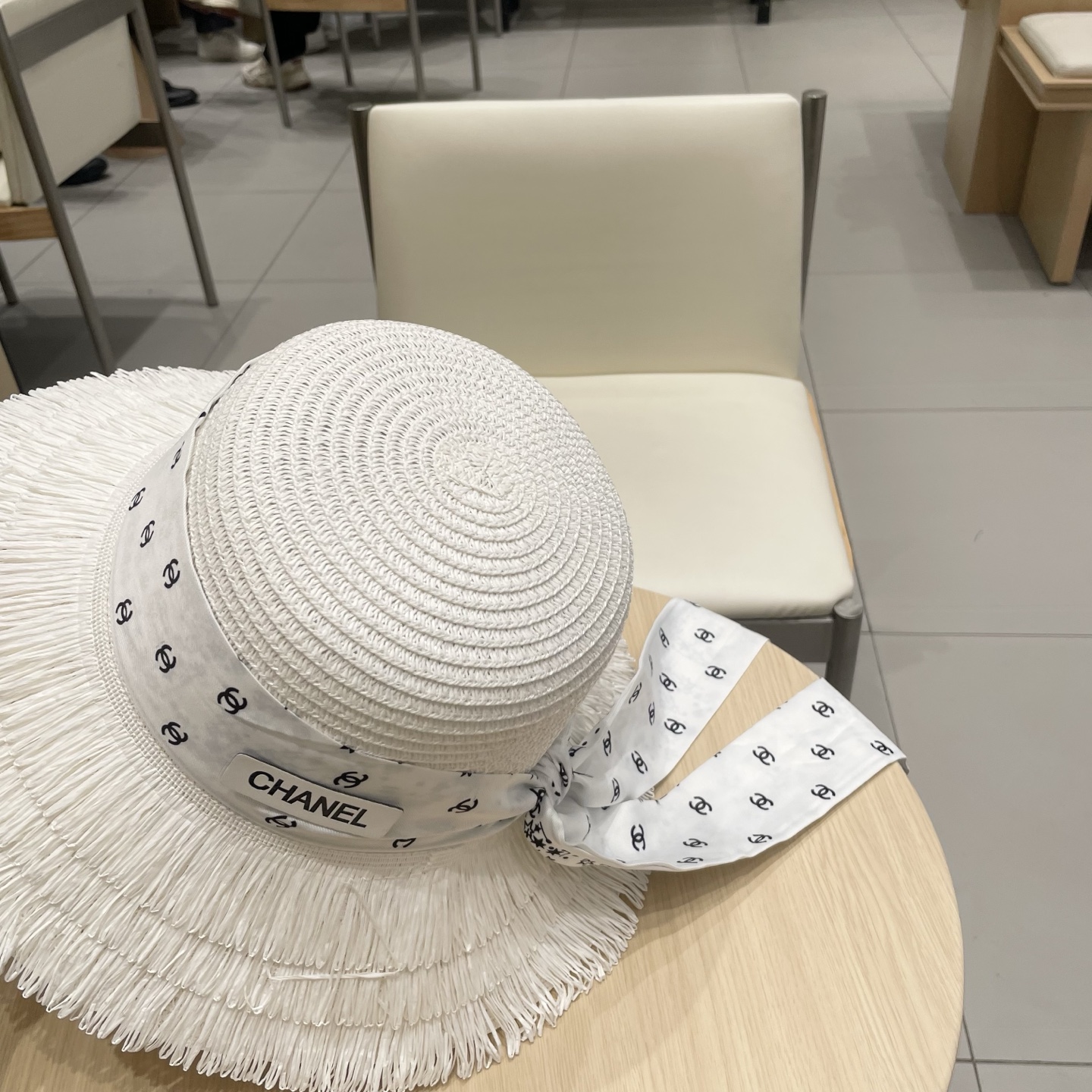  Chanel草帽女夏季优雅蝴蝶结防晒遮阳帽沙滩渔夫帽海边度假草编太阳帽潮