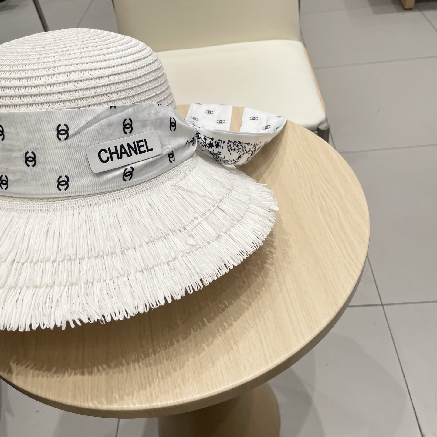  Chanel草帽女夏季优雅蝴蝶结防晒遮阳帽沙滩渔夫帽海边度假草编太阳帽潮