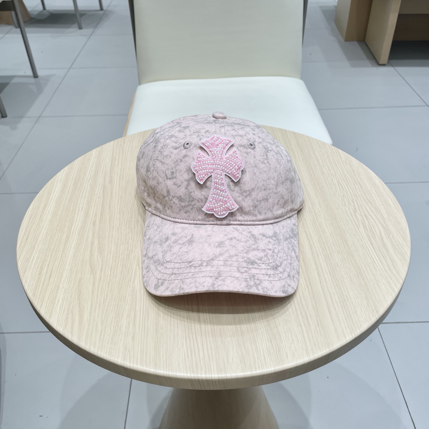  克罗心复古水洗灰皮标十字架棒球帽子休闲防晒男女遮阳帽情侣街头鸭舌帽