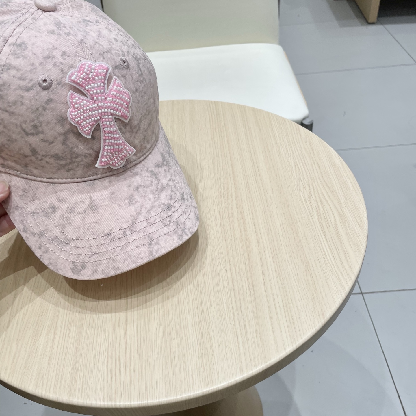  克罗心复古水洗灰皮标十字架棒球帽子休闲防晒男女遮阳帽情侣街头鸭舌帽