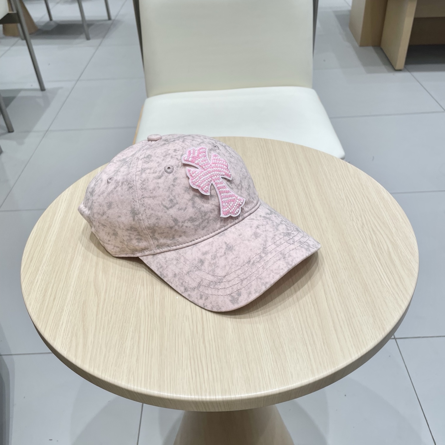  克罗心复古水洗灰皮标十字架棒球帽子休闲防晒男女遮阳帽情侣街头鸭舌帽