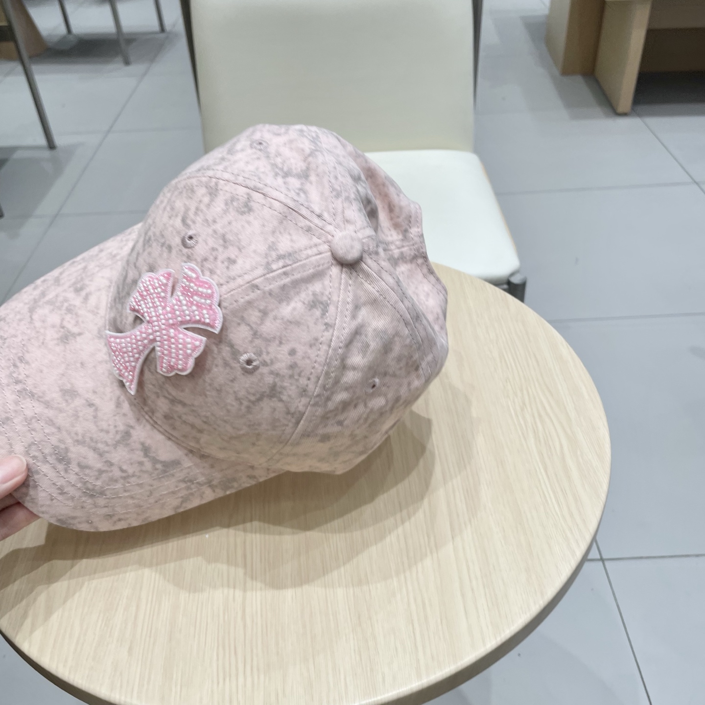  克罗心复古水洗灰皮标十字架棒球帽子休闲防晒男女遮阳帽情侣街头鸭舌帽
