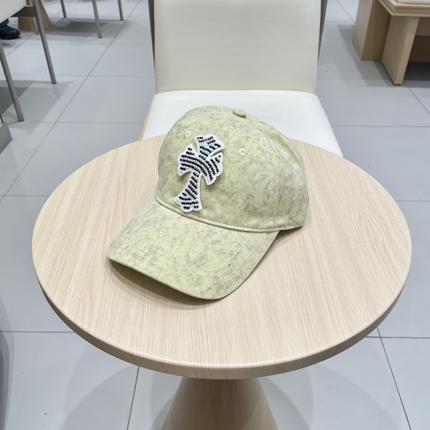  克罗心复古水洗灰皮标十字架棒球帽子休闲防晒男女遮阳帽情侣街头鸭舌帽