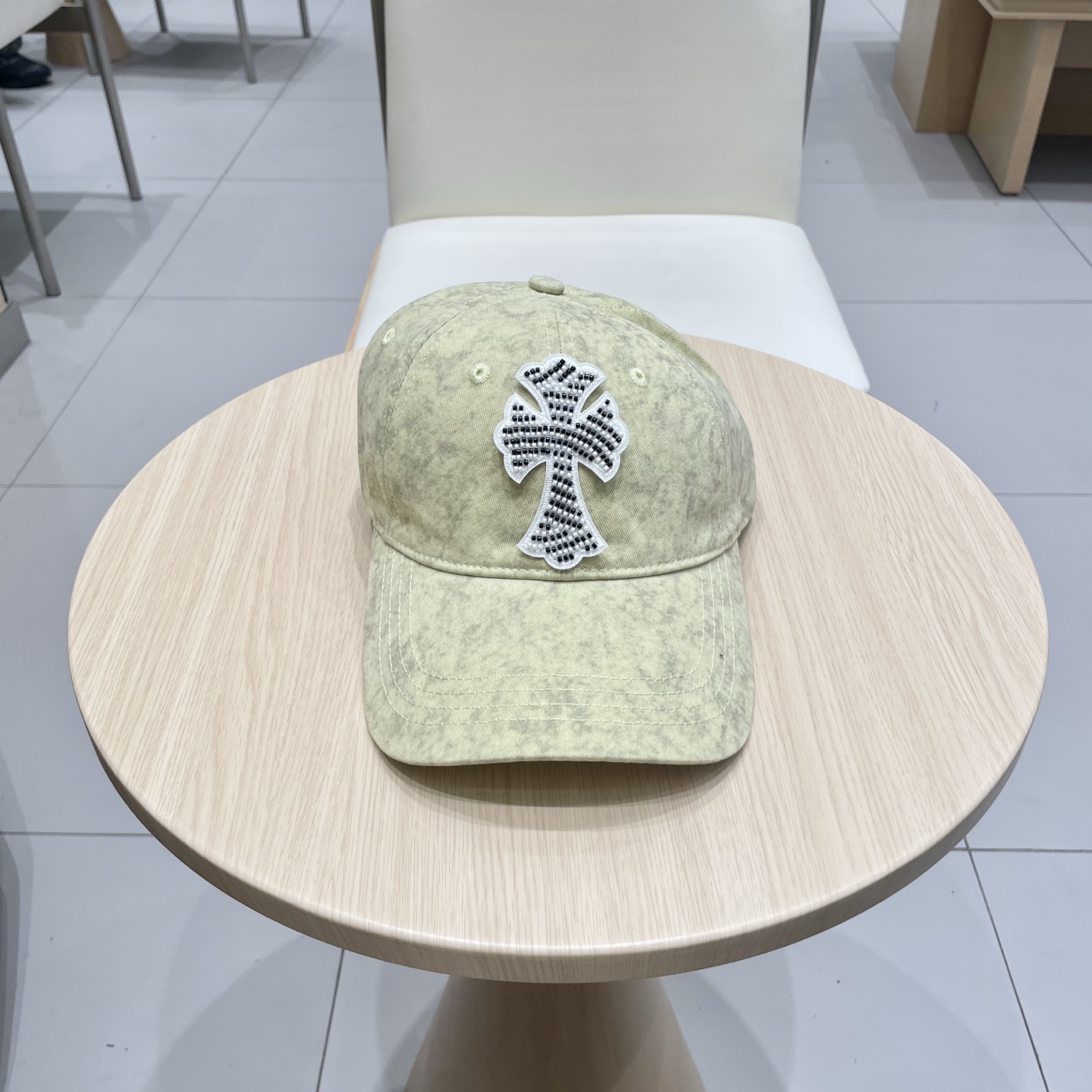 克罗心复古水洗灰皮标十字架棒球帽子休闲防晒男女遮阳帽情侣街头鸭舌帽