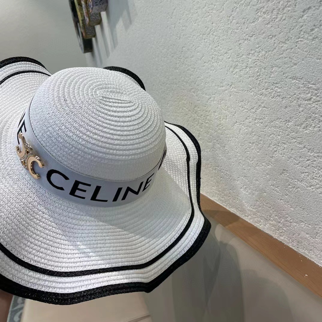   塞琳celien新款草帽，圆顶礼帽，头围57cm