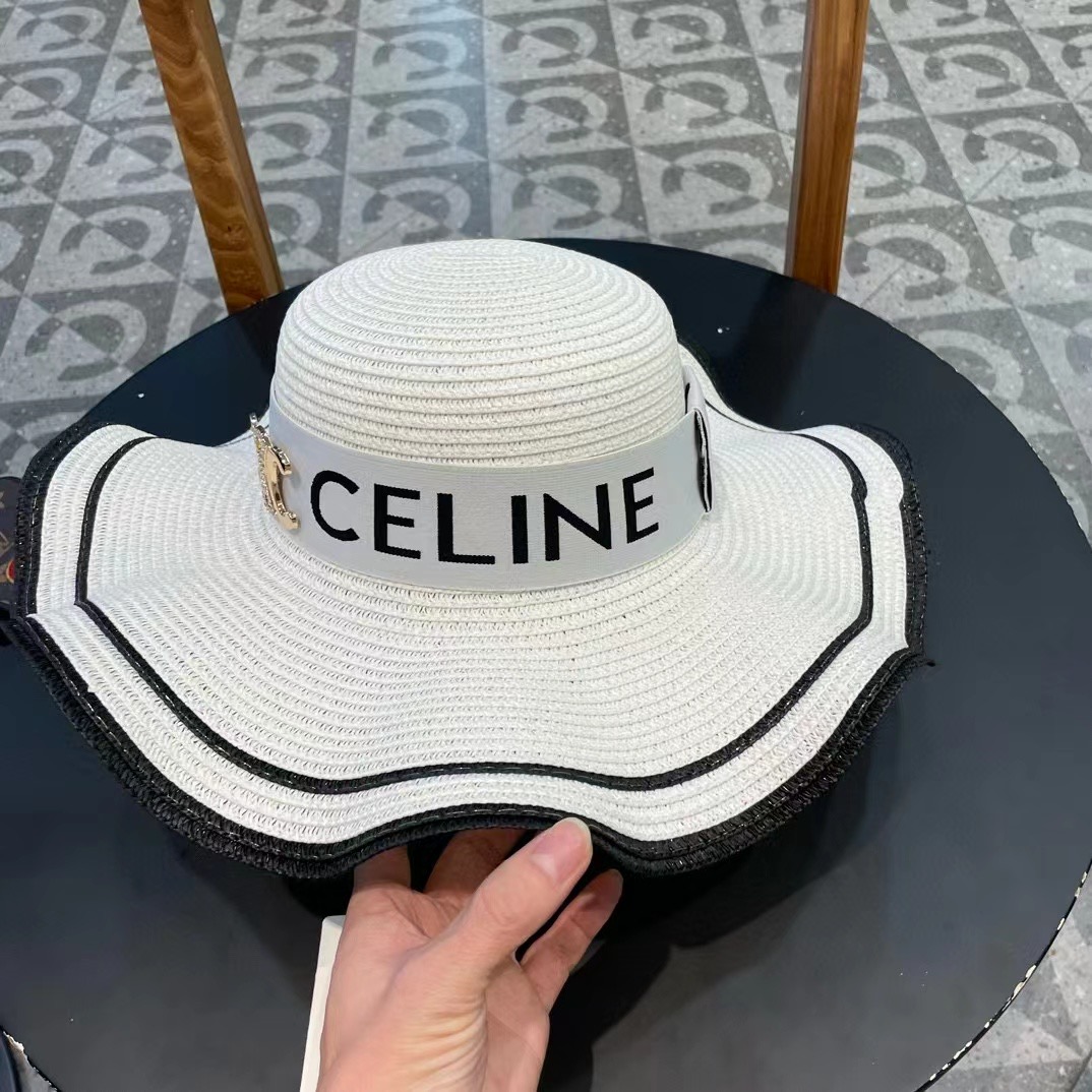   塞琳celien新款草帽，圆顶礼帽，头围57cm