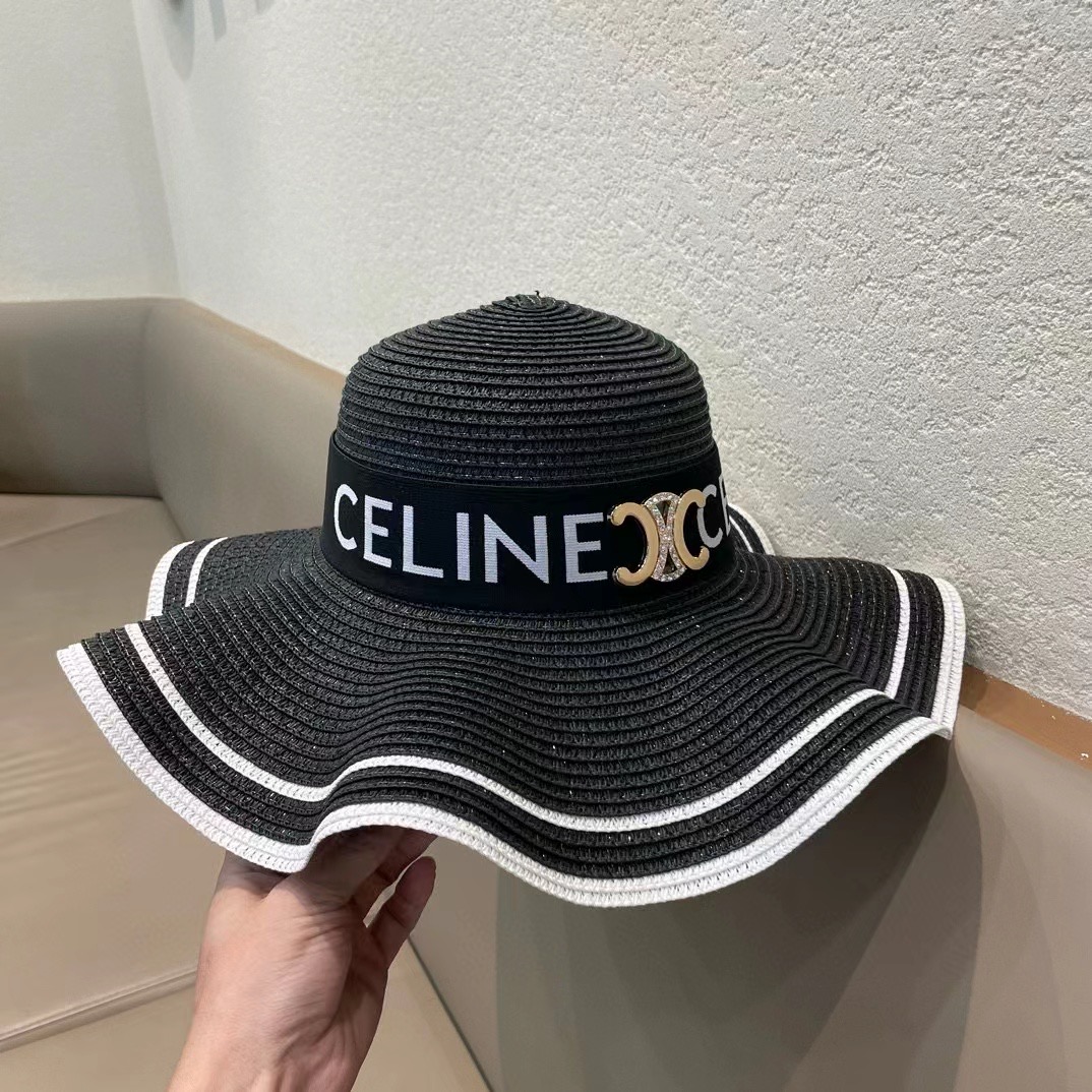   塞琳celien新款草帽，圆顶礼帽，头围57cm