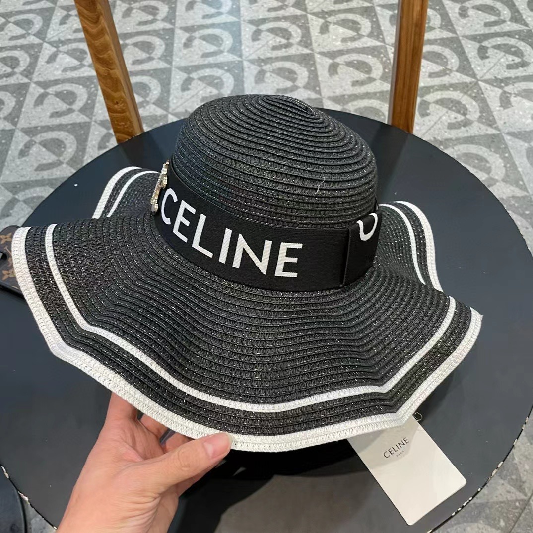   塞琳celien新款草帽，圆顶礼帽，头围57cm