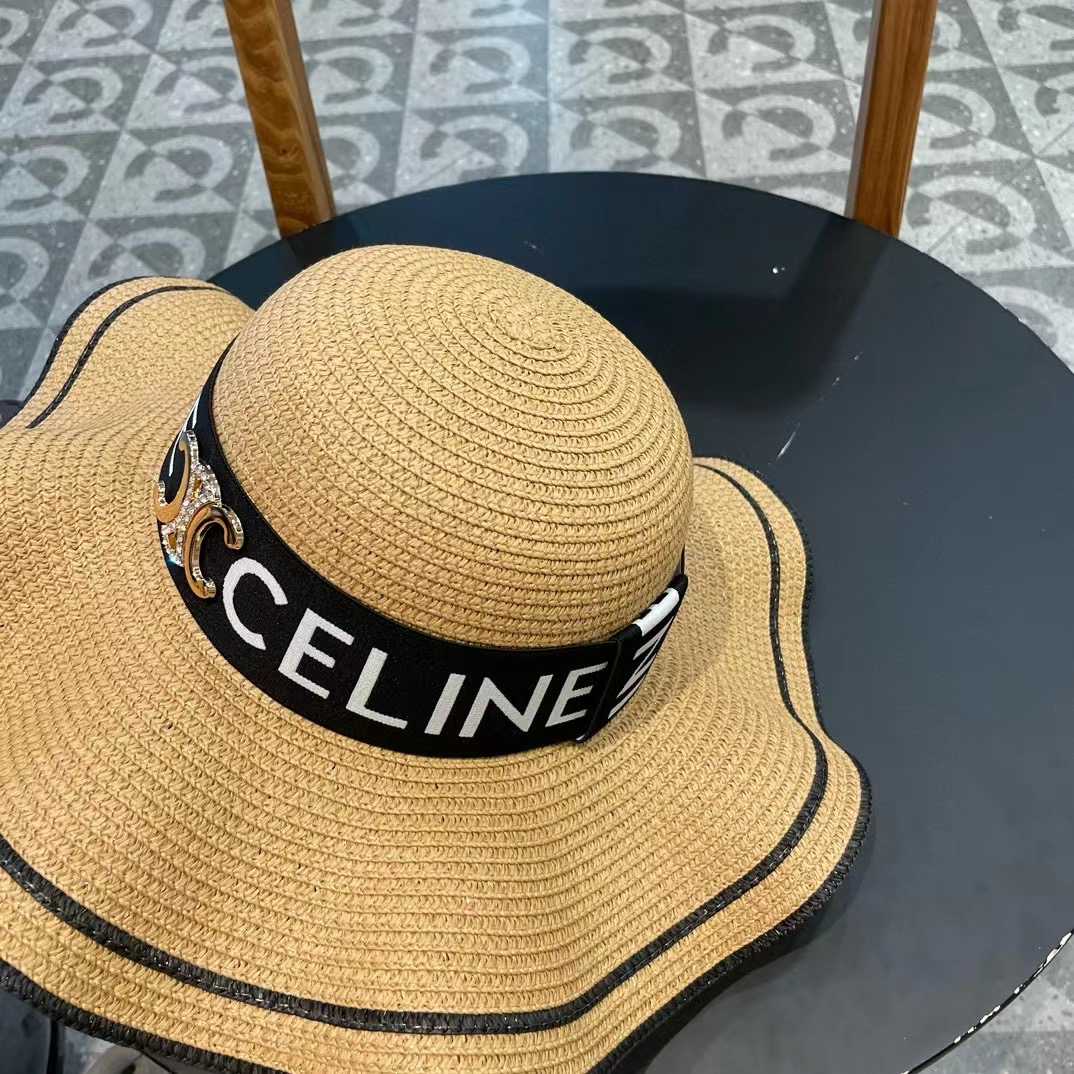   塞琳celien新款草帽，圆顶礼帽，头围57cm