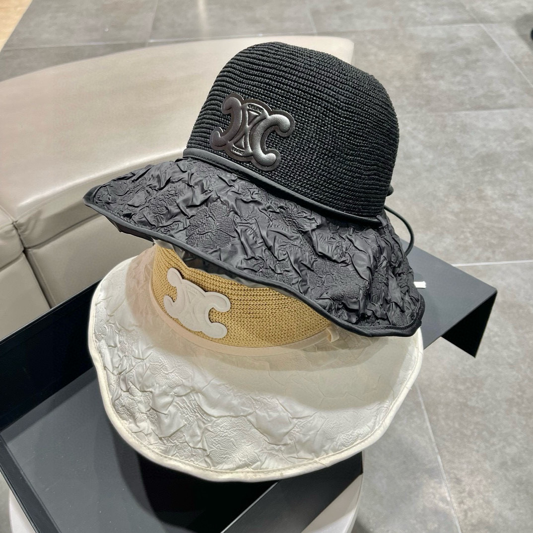  塞琳Celine渔夫帽女早春夏季时尚防晒帽大檐遮脸百搭休闲遮阳帽防紫外线帽子