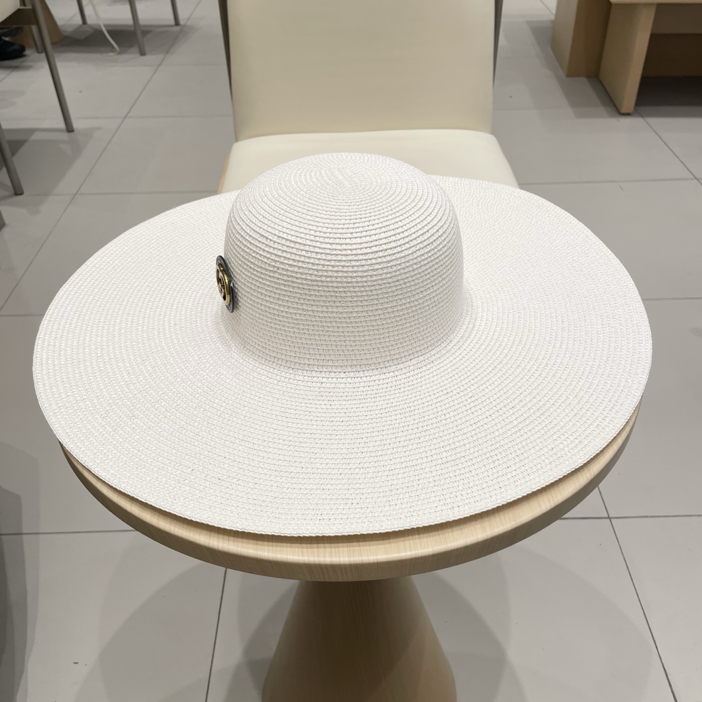  Gucci古奇定制草色草帽女夏季旅游沙滩帽大帽檐遮阳帽子海边度假防晒太阳帽
