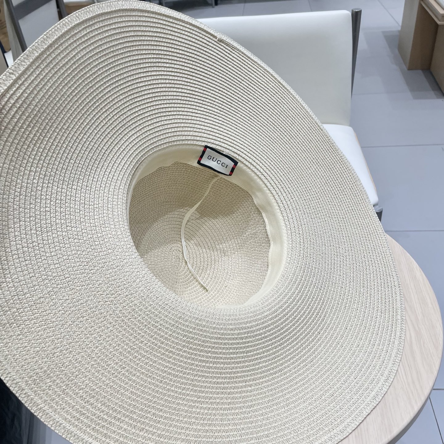  Gucci古奇定制草色草帽女夏季旅游沙滩帽大帽檐遮阳帽子海边度假防晒太阳帽