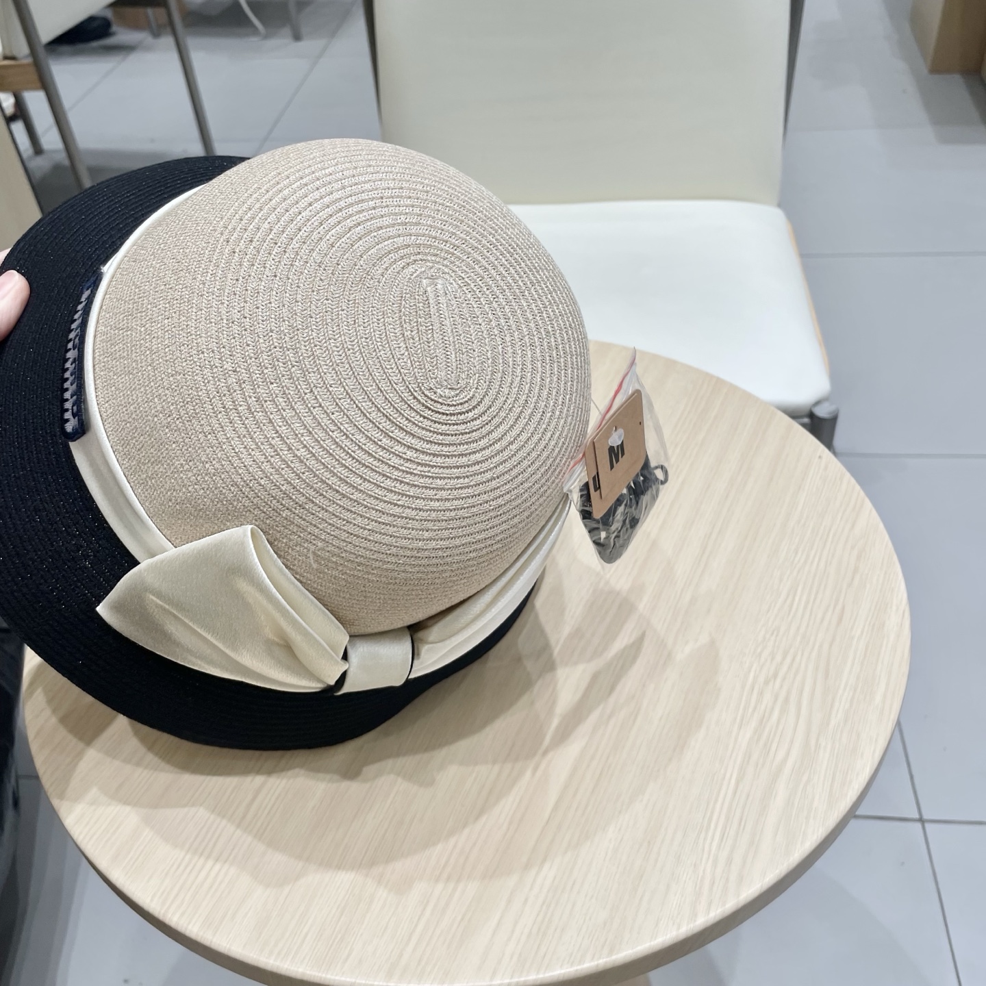   缪缪miumiu草帽法式拼色显脸小夏季草帽女复古百搭出游防晒遮阳帽沙滩帽