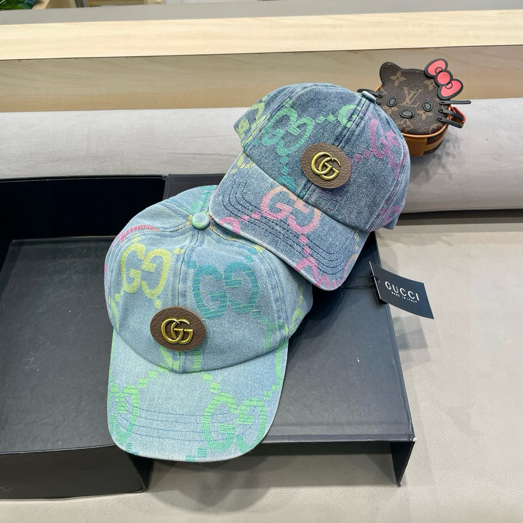  古奇Gucci  新款原单牛仔棒球帽🧢， 精致純也格调很有感觉，很酷很时尚，专柜断货热门，质量超赞